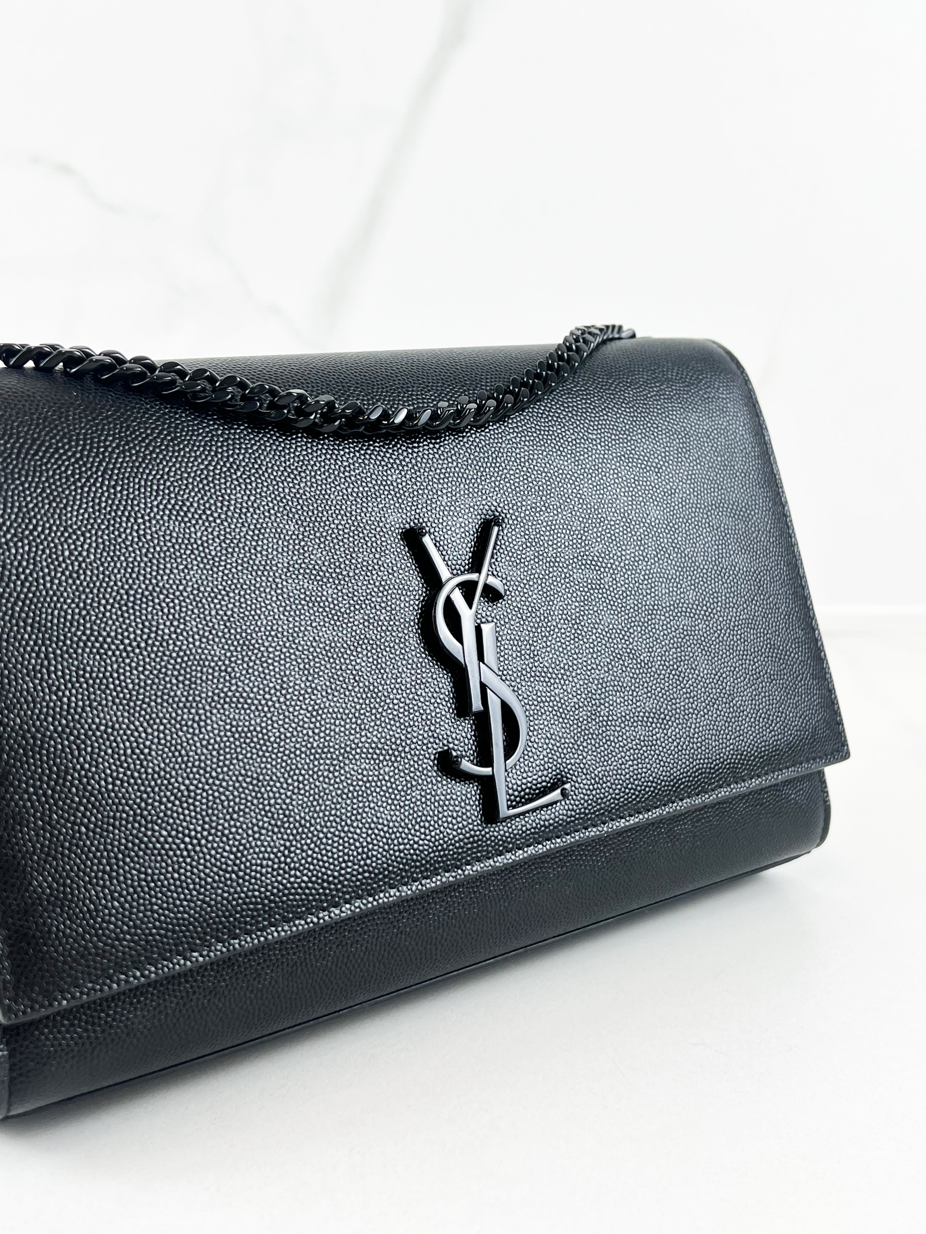 Saint Laurent Black Kate Medium Chain Bag with BHW