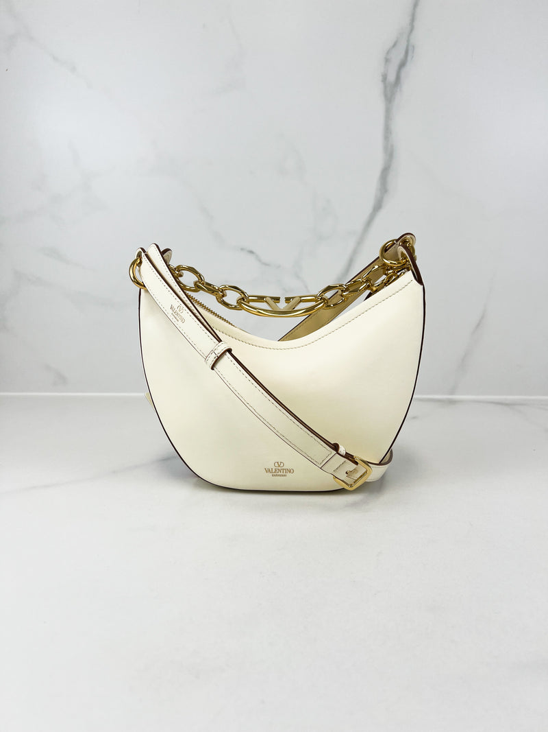 Valentino Garavani Cream Mini VLogo Moon Crossbody Bag