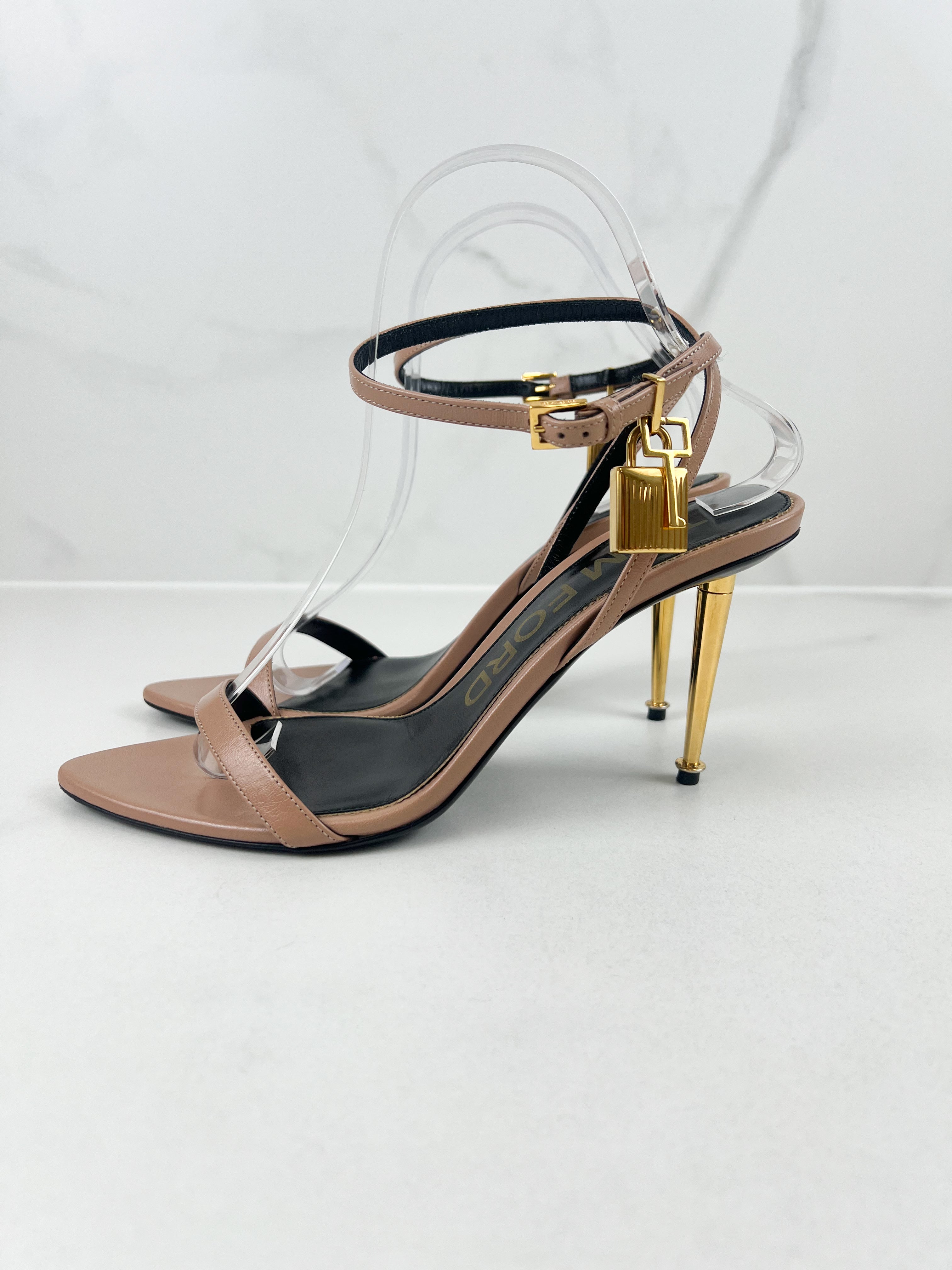 Tom Ford Nude Padlock Sandal Size 39