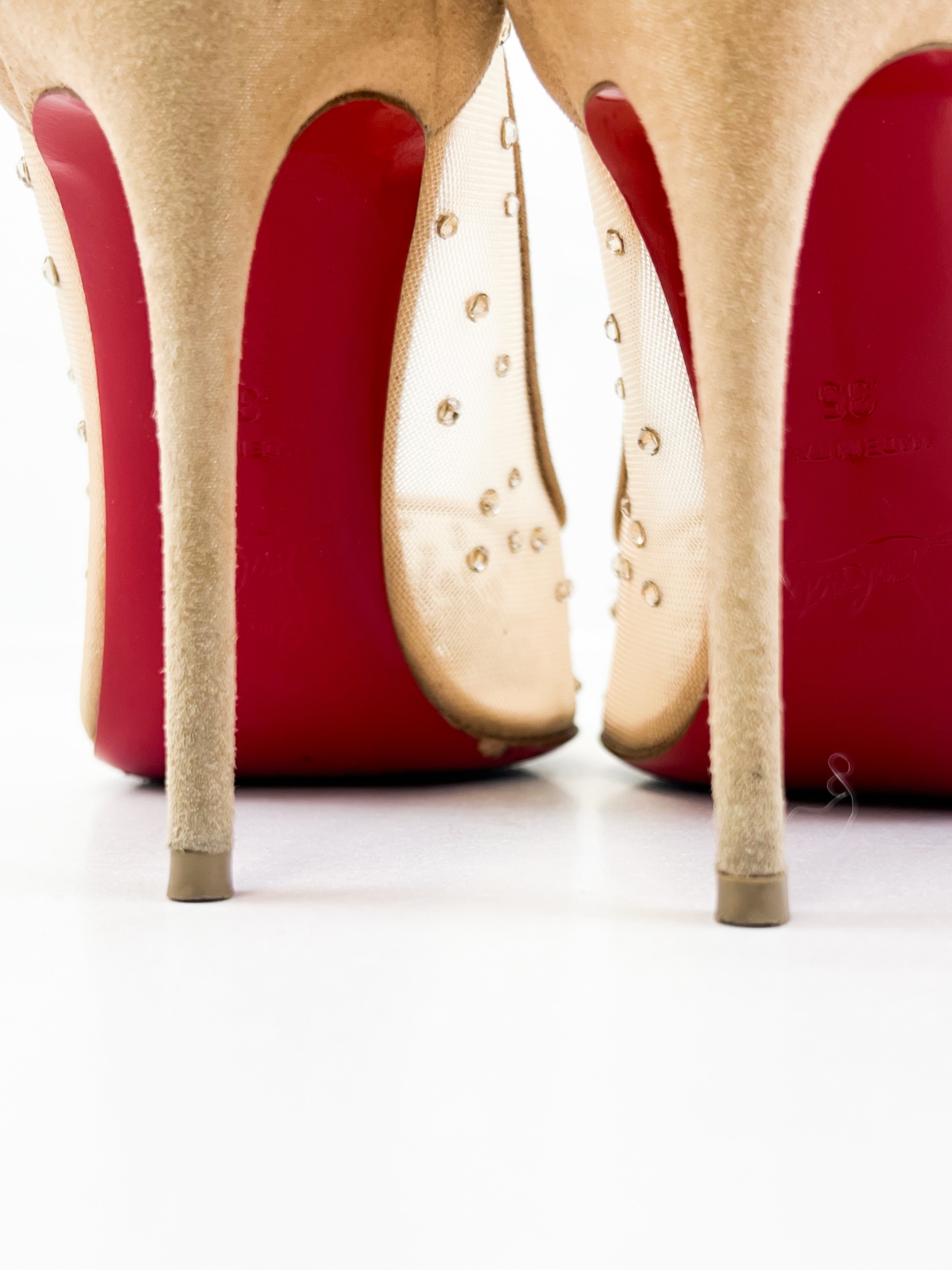 Christian Louboutin Follies Strass 100mm Size 35