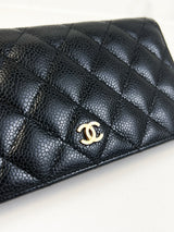 Chanel CC Black Caviar Flap Wallet GHW