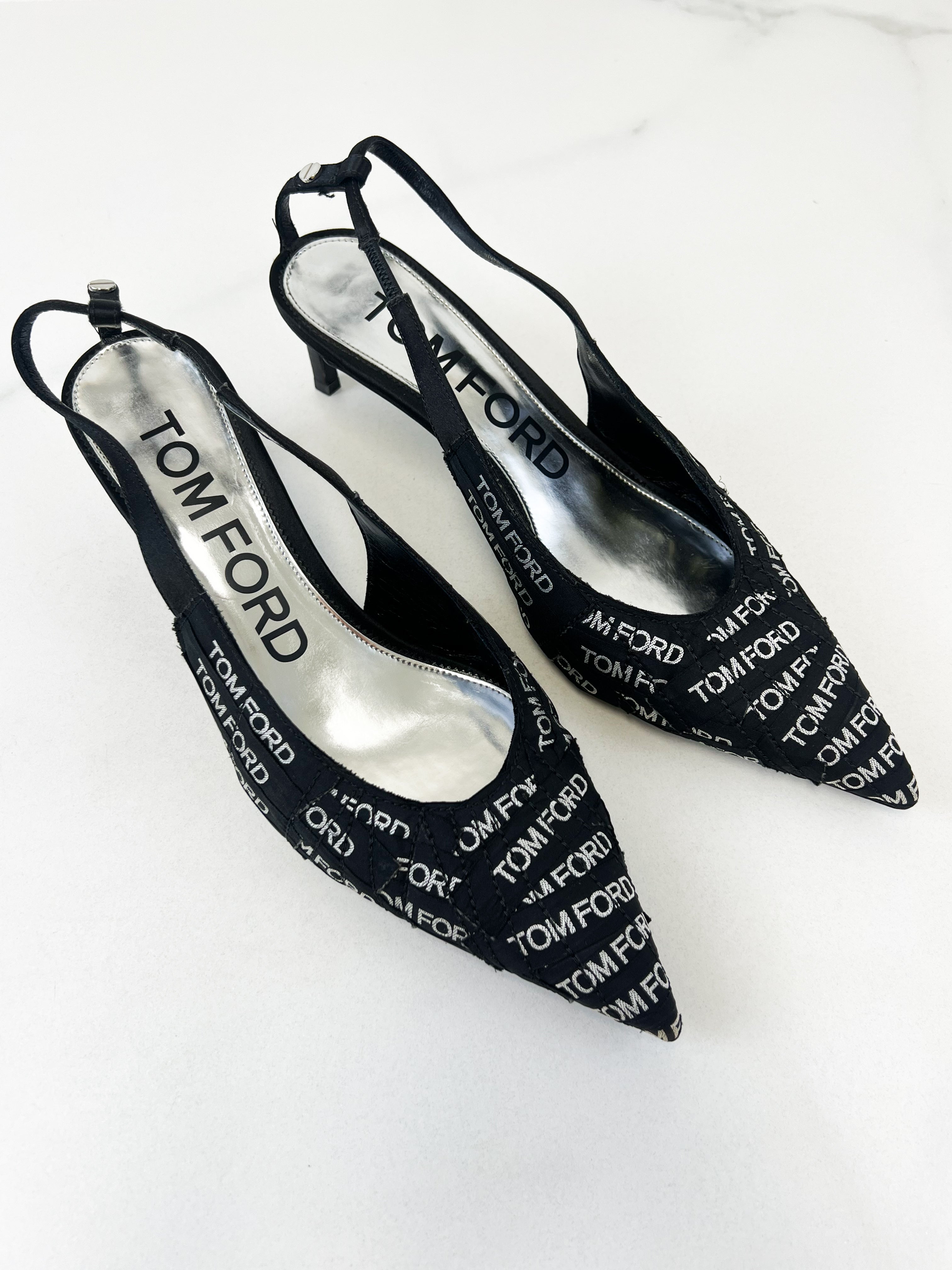 Tom Ford Logo Kitten Heel Pumps Size 40