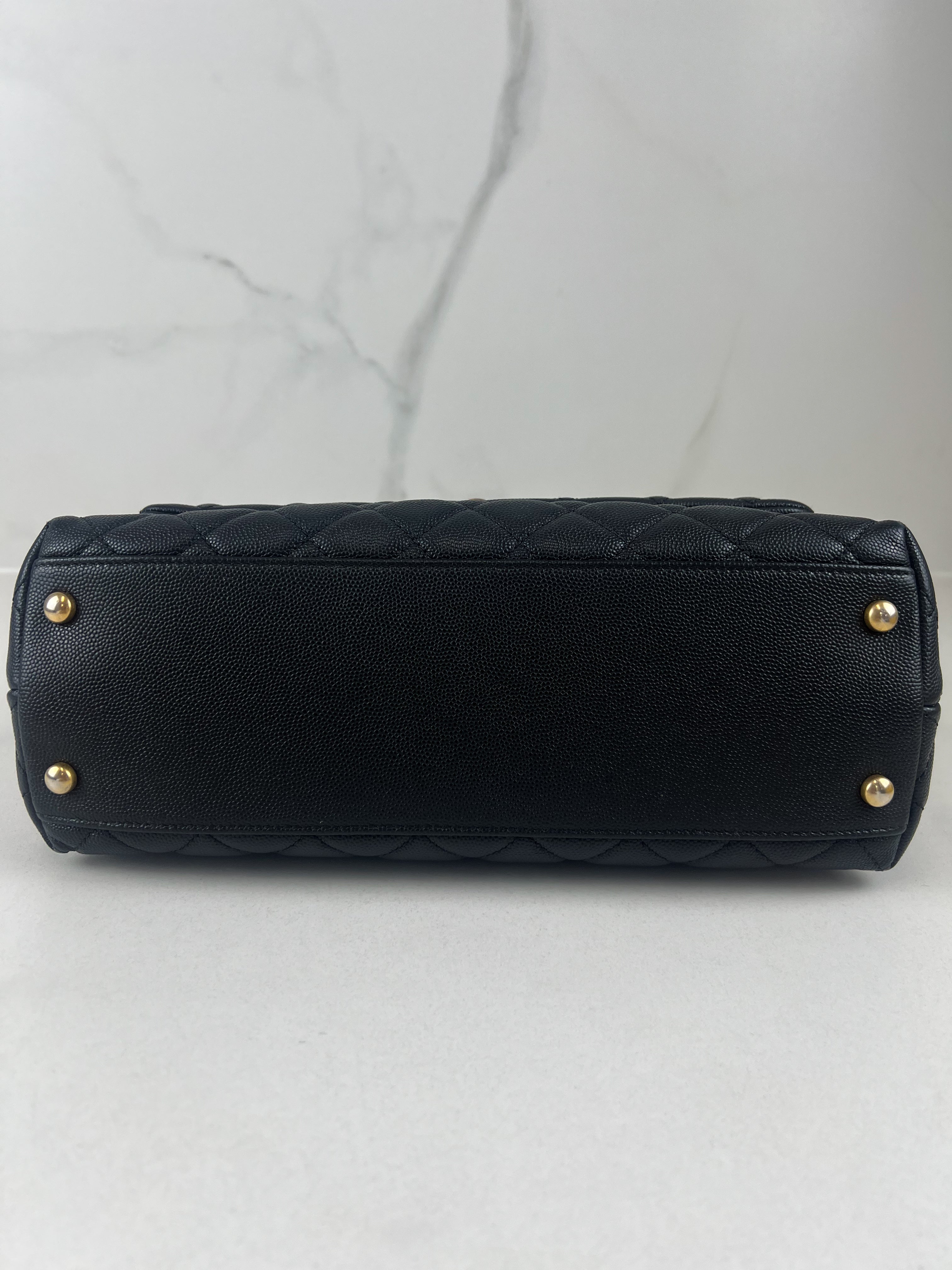 Chanel Medium Top Handle Coco in Black Caviar with GHW