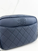 Chanel Camera Leather Navy Crossbody Bag
