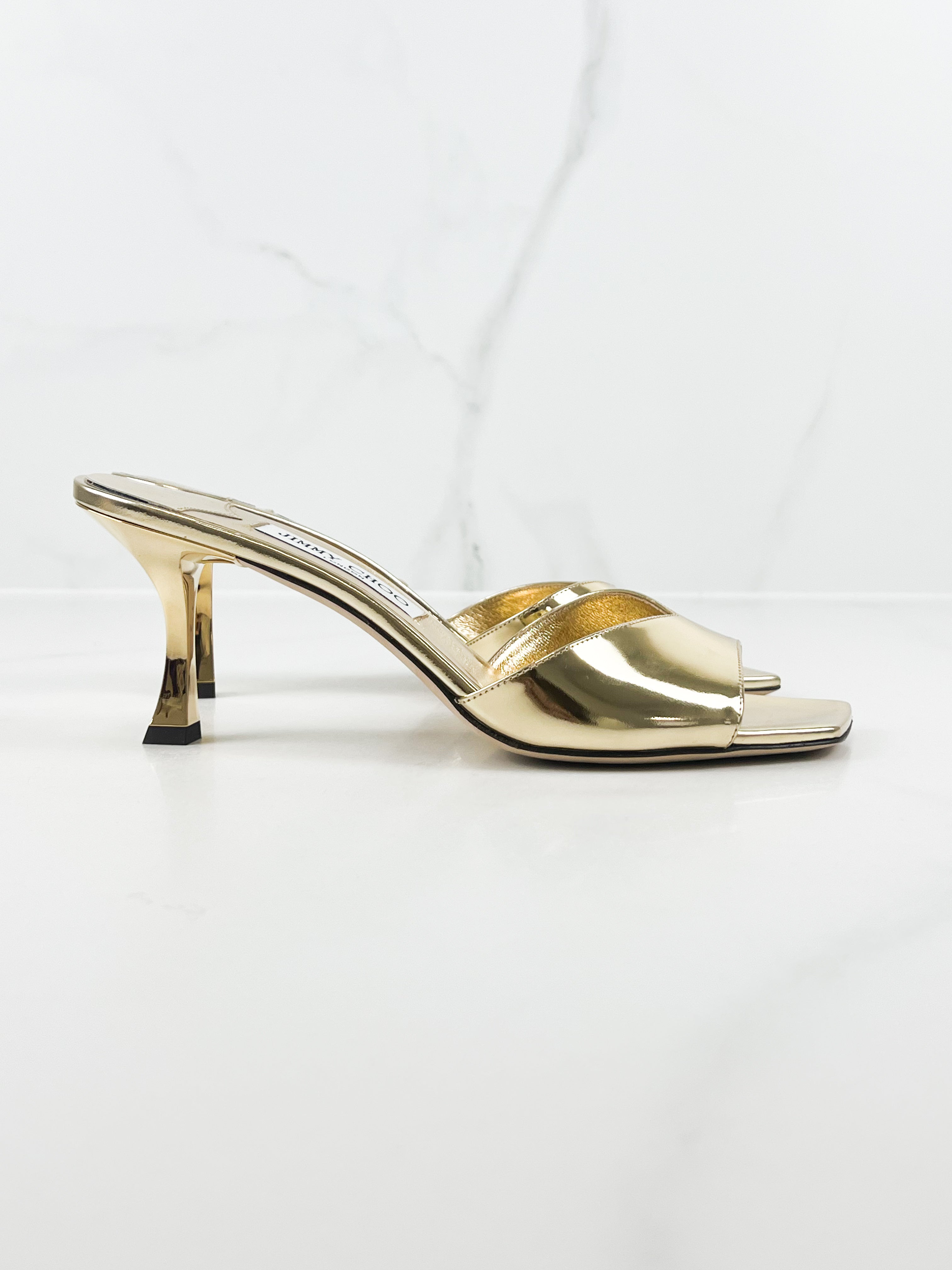Jimmy Choo Gold Metallic Leather Sandal