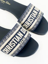Christian Dior Navy Dway Slides Size 39.5
