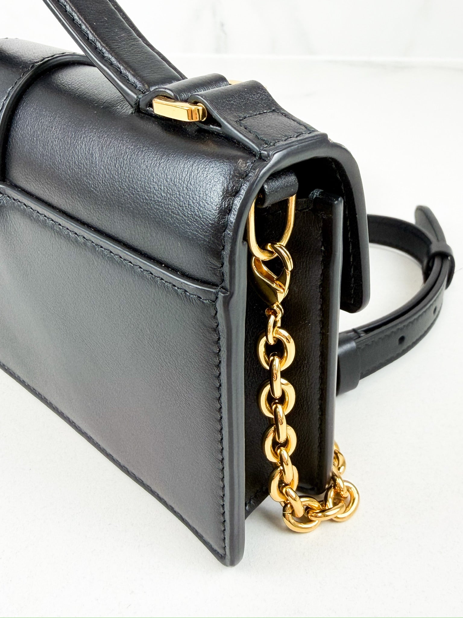 Christian Dior Miss Montaigne Mini Black Leather Top Handle Bag