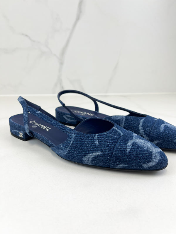 Chanel Denim Slingback Size 41