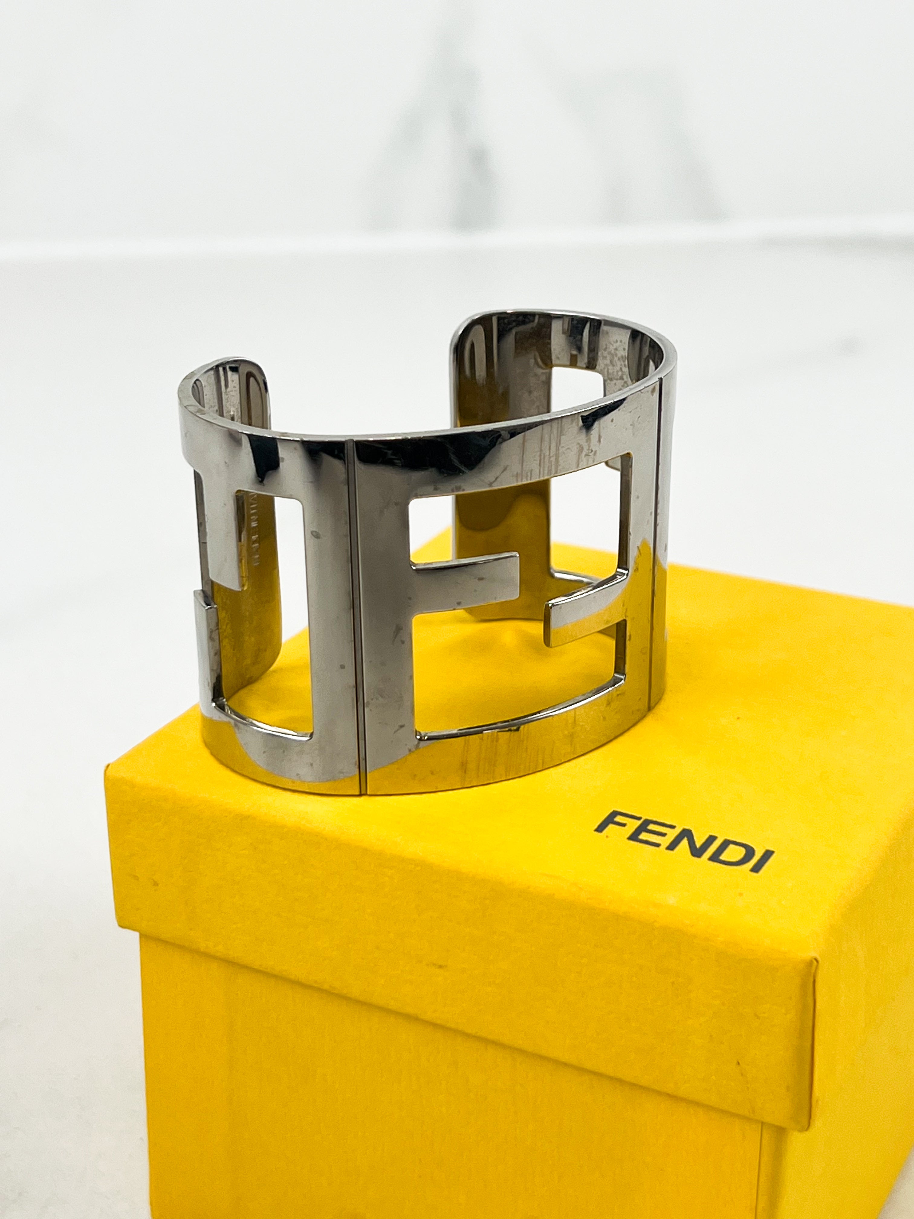 Fendi Metallic Zucca FF Cuff