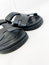 Hermes Chypre Sandals Noir Size 38.5
