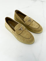Prada Ecru Suede Loafer Size 37