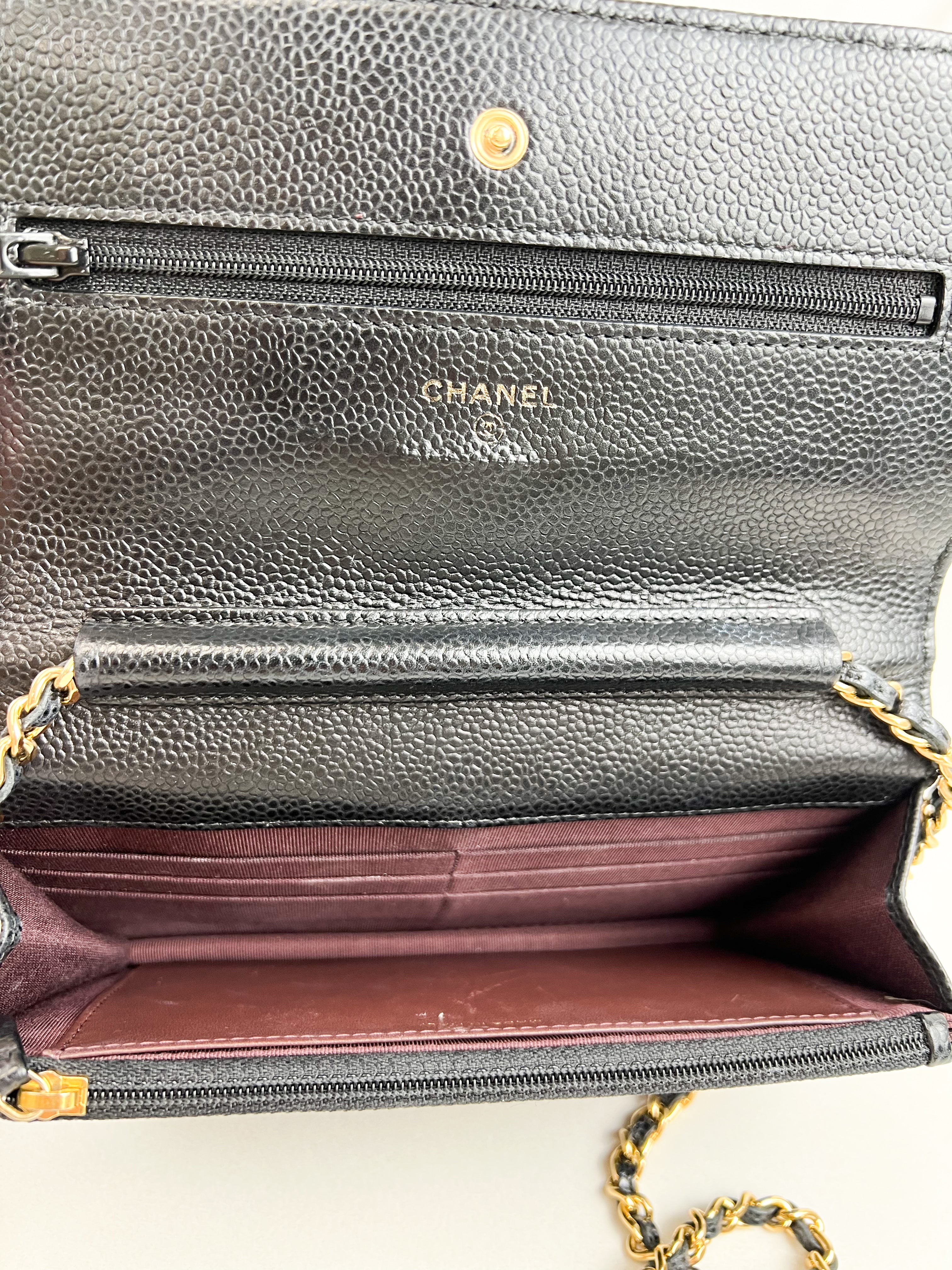 Chanel Black Classic Caviar CC WOC with GHW
