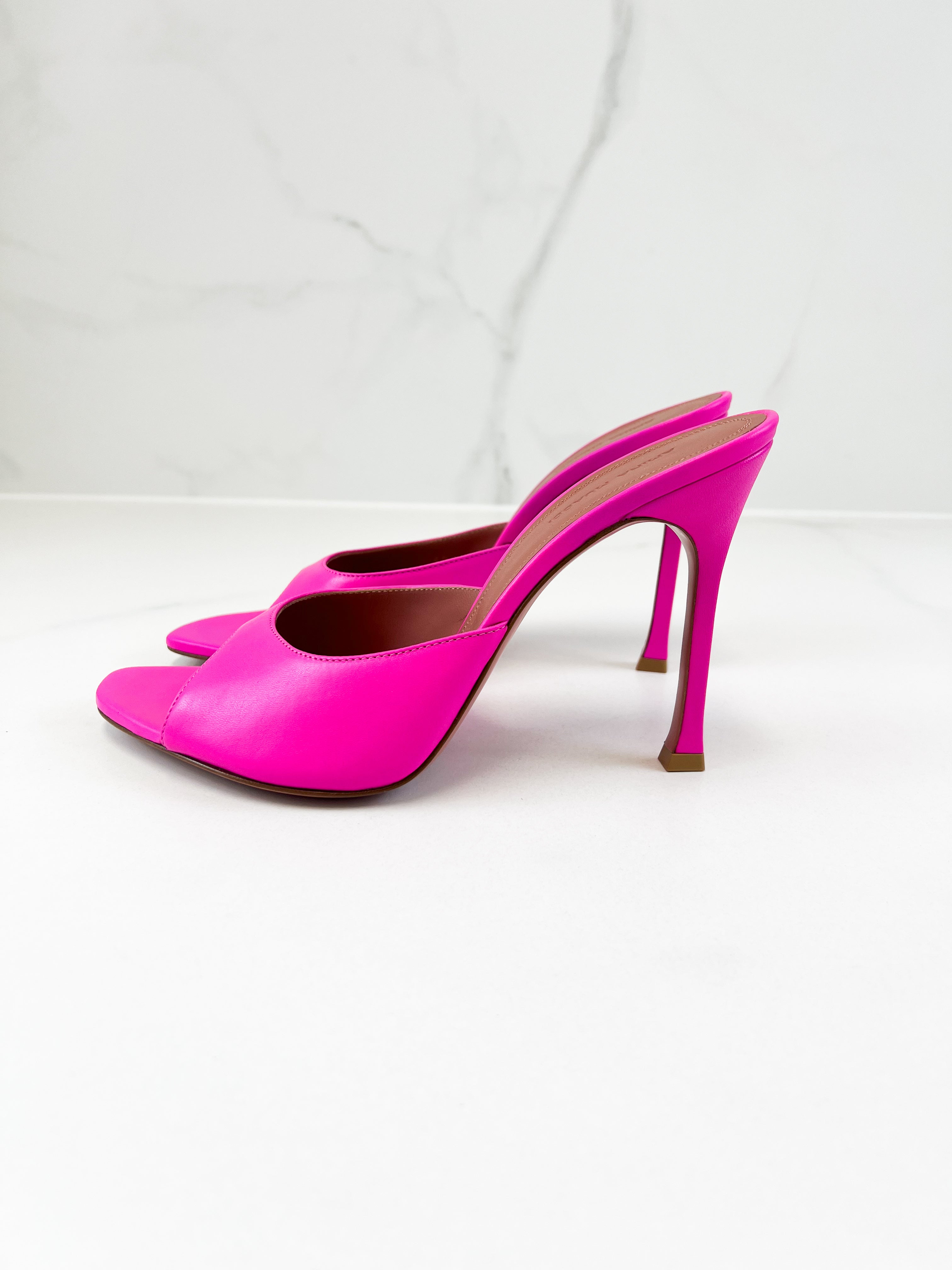 Amina Muaddi Alexa Leather Mule 105mm Size 40.5