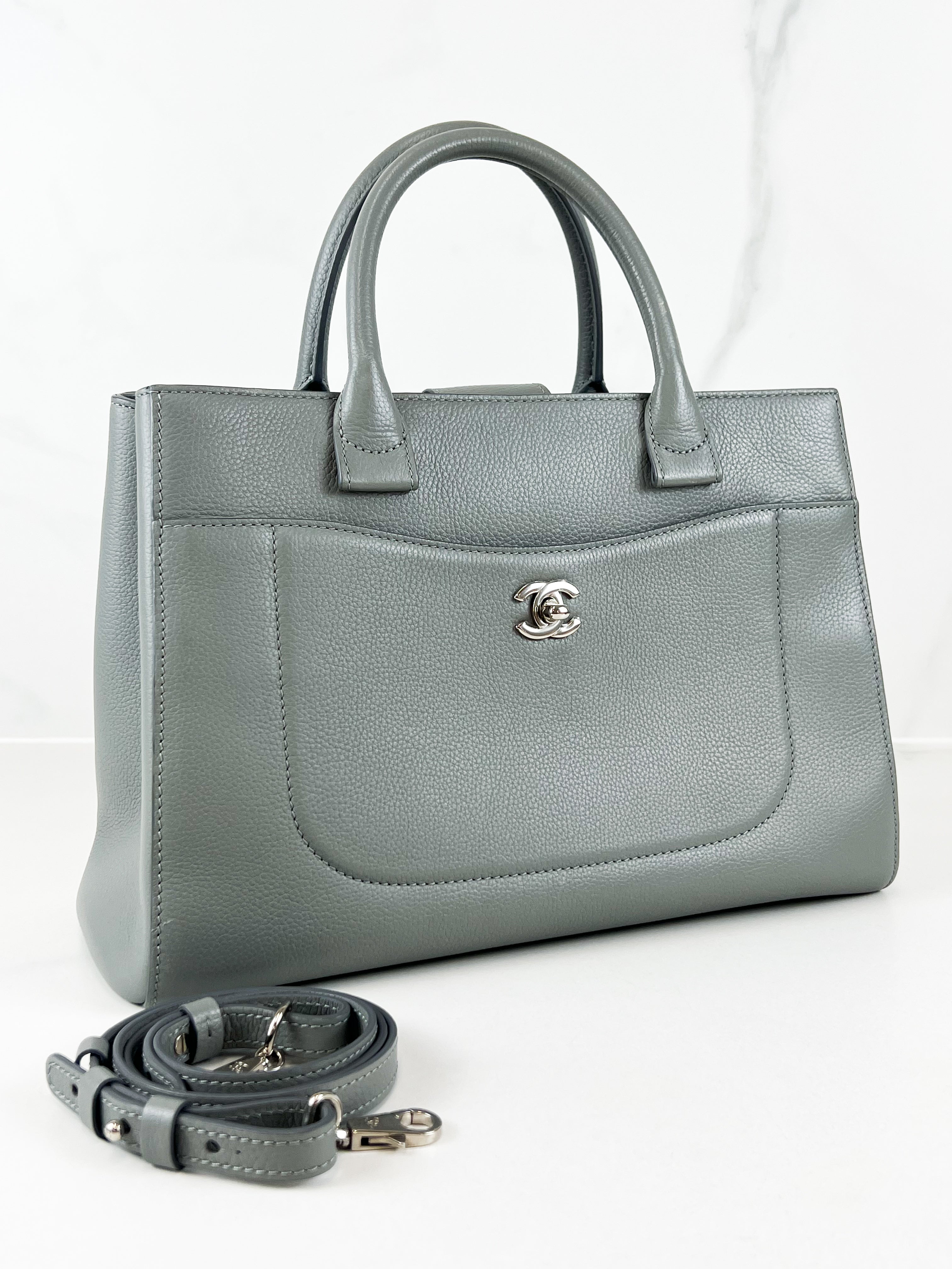 Chanel Neo Executive Tote in Grey Grained Calsfskin