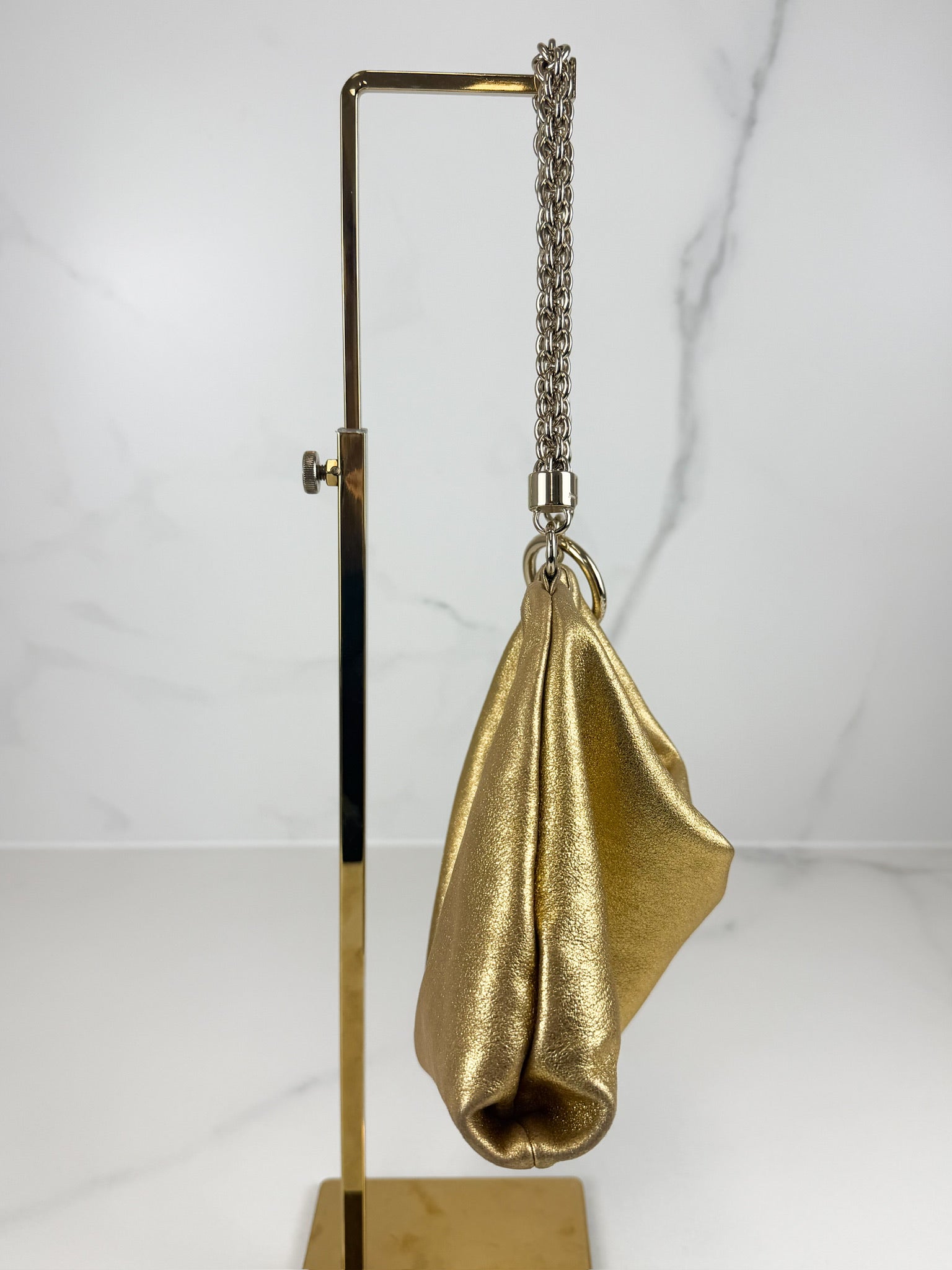 Jimmy Choo Callie Metallic Leather Bag Gold