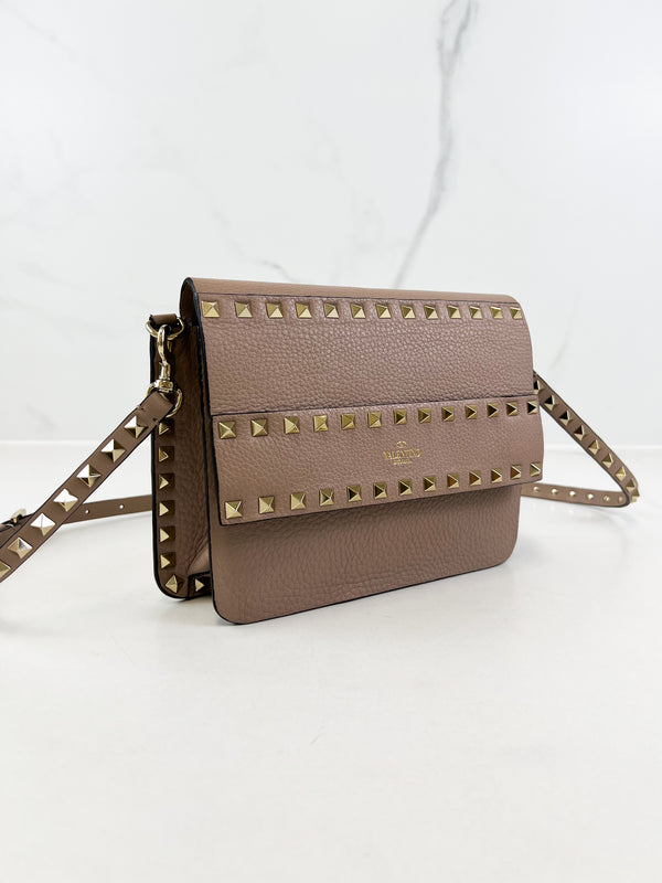 Valentino Garavani Grained Rockstud Shoulder Bag