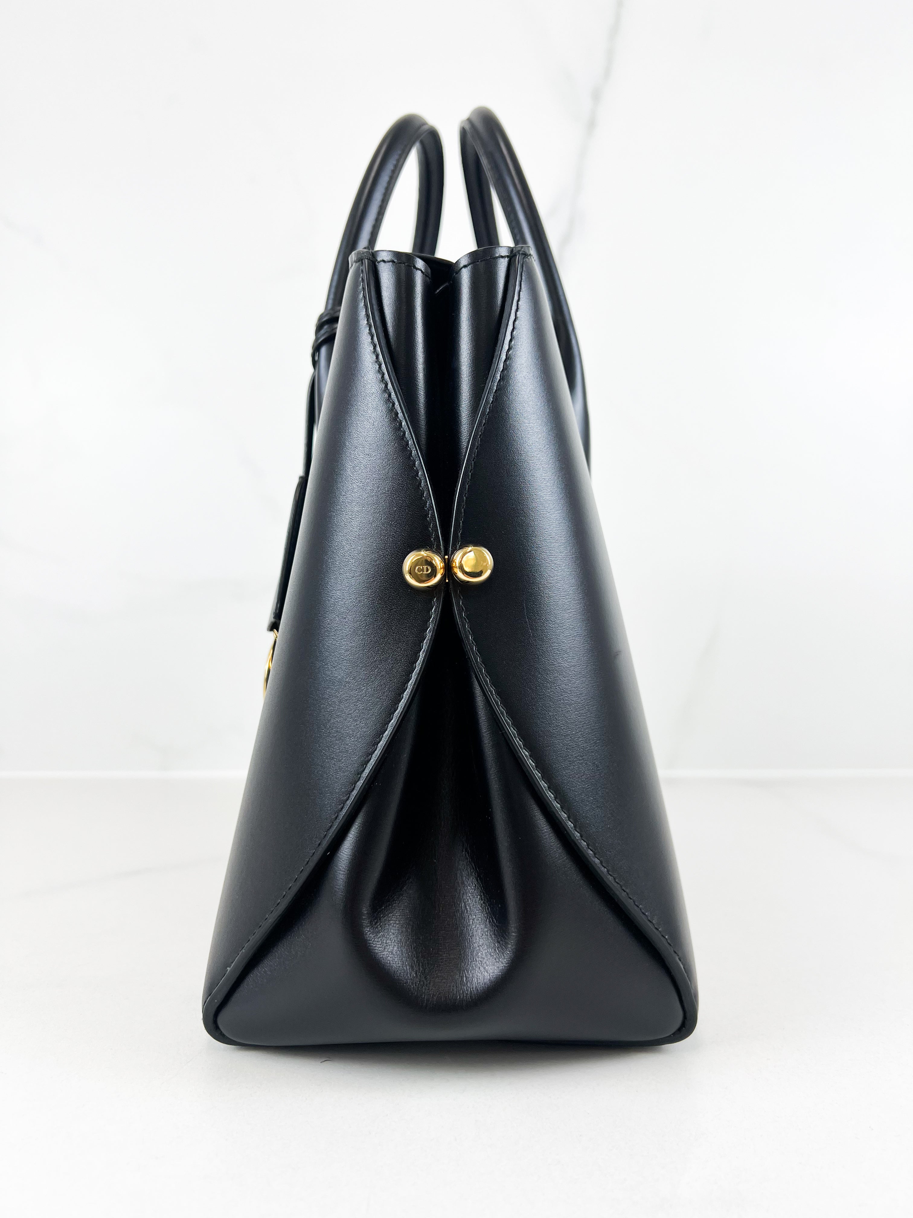 Christian Dior Open Bar Black Leather Tote