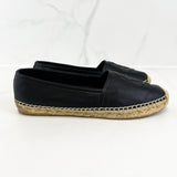 Saint Laurent Black Monogram Espadrilles Size 38.5