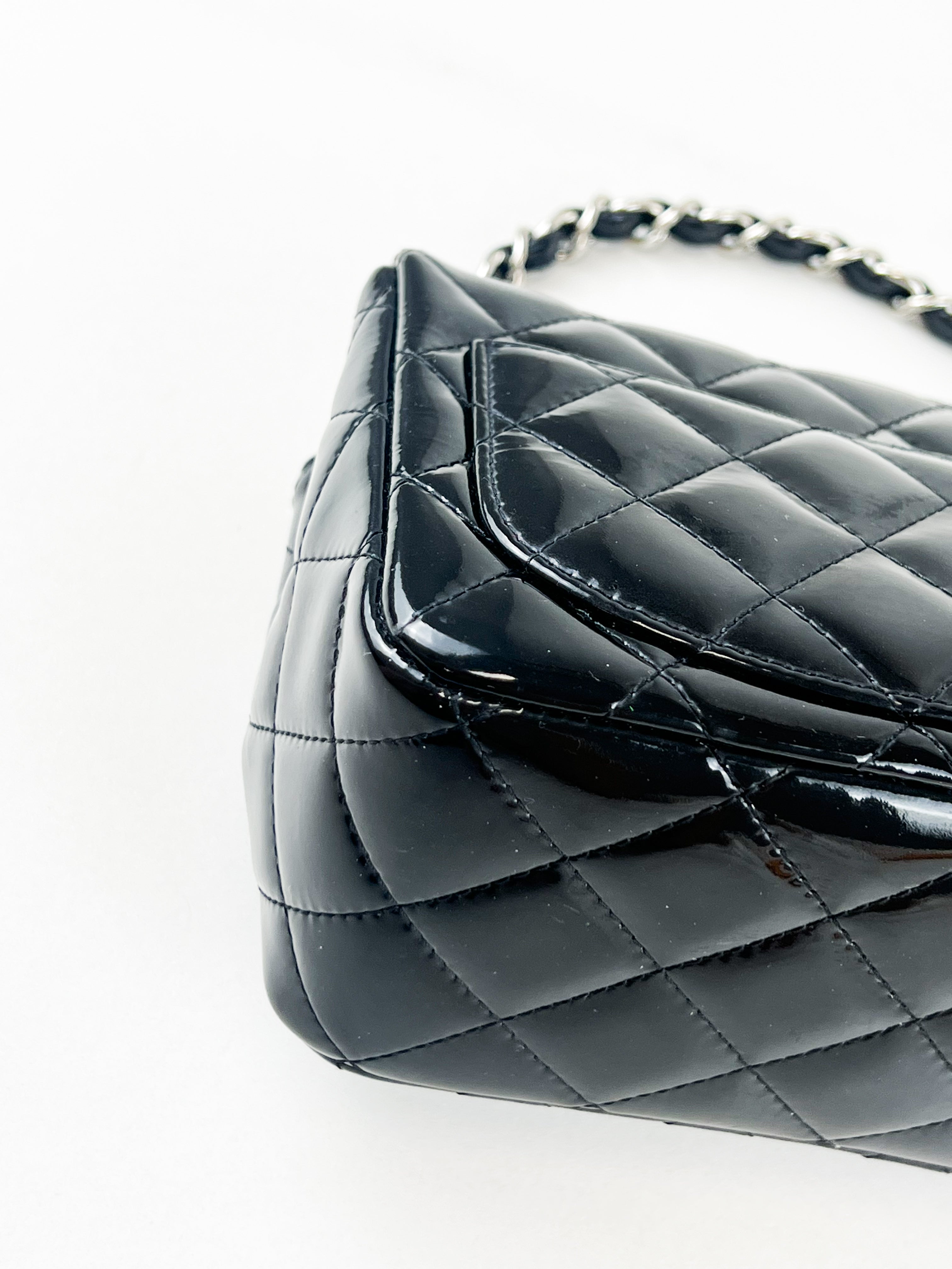 Chanel Patent Mini Square in Black with SHW