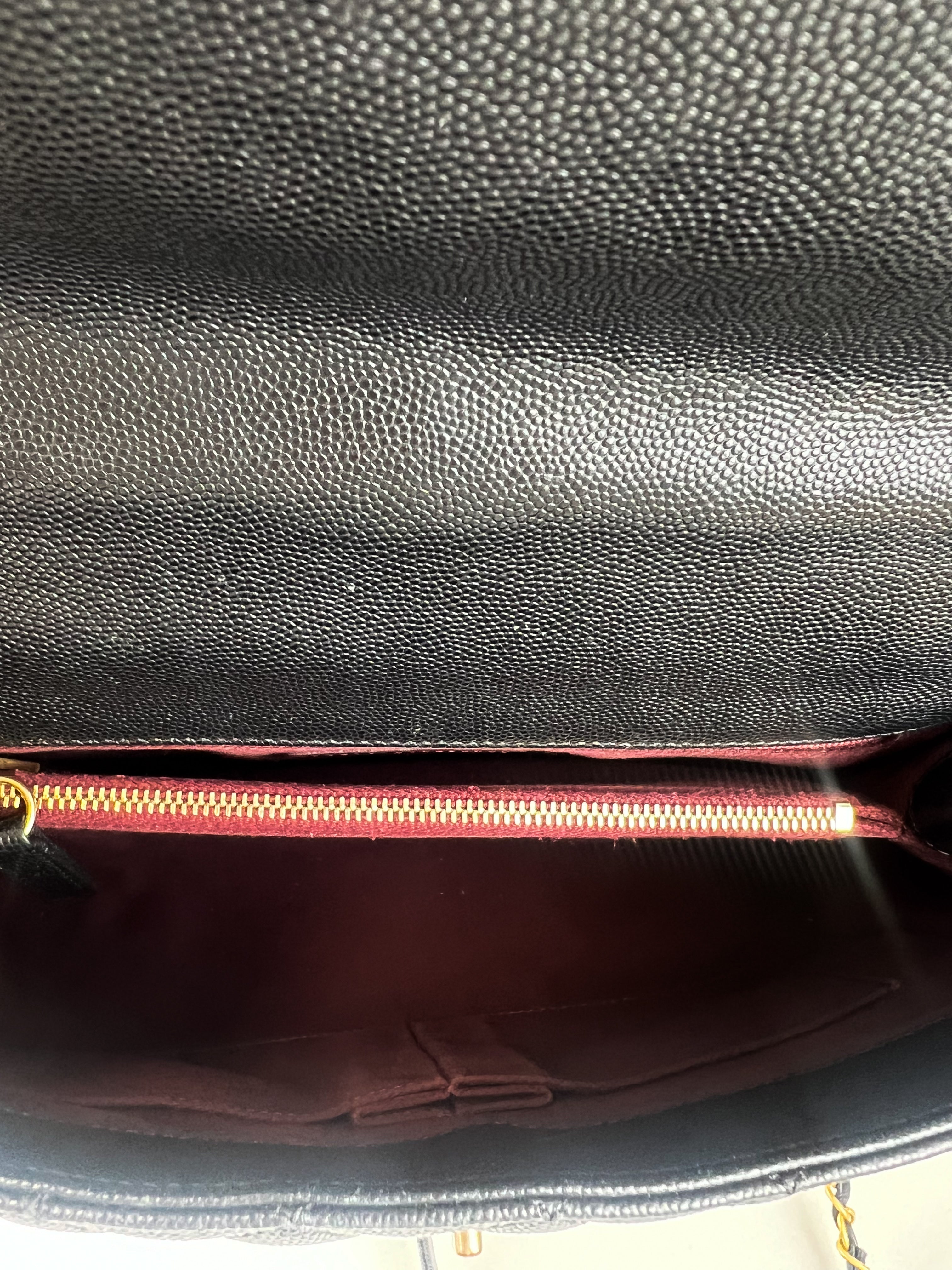 Chanel Medium Top Handle Coco in Black Caviar with GHW