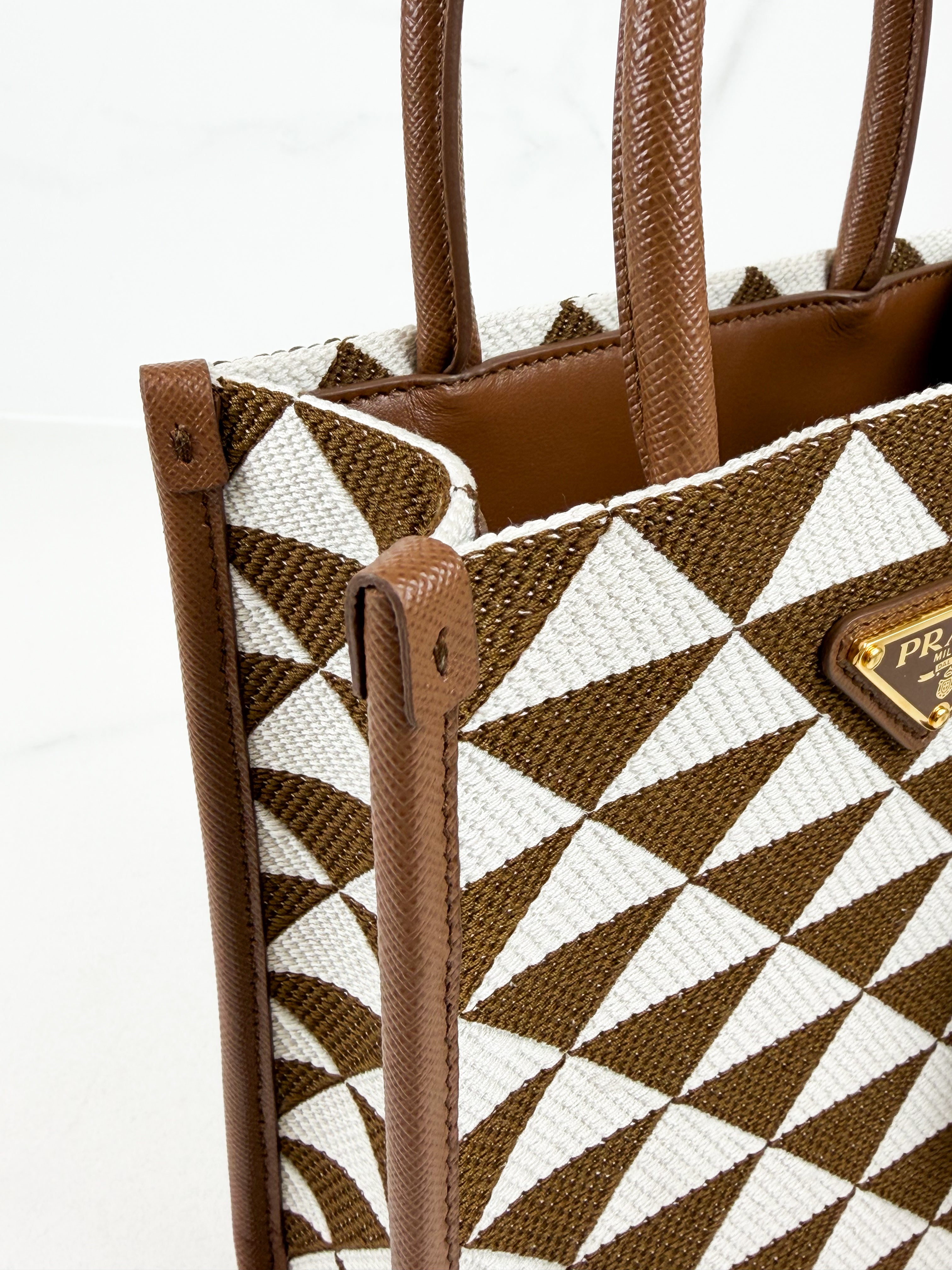 Prada Symbole Jacquard Fabric Mini Tote Bag