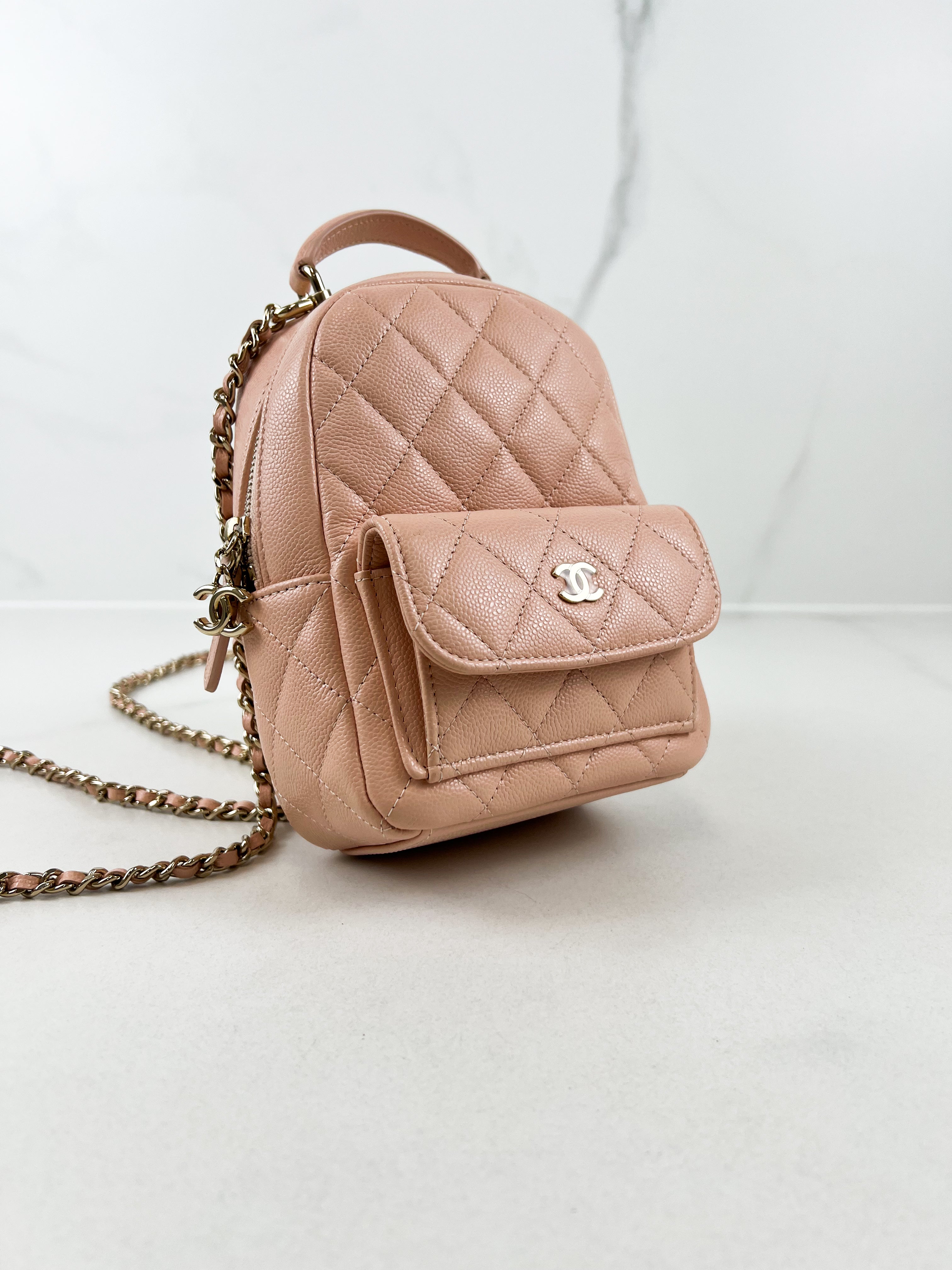 Chanel 24C Mini Backpack in Pink Caviar Leather