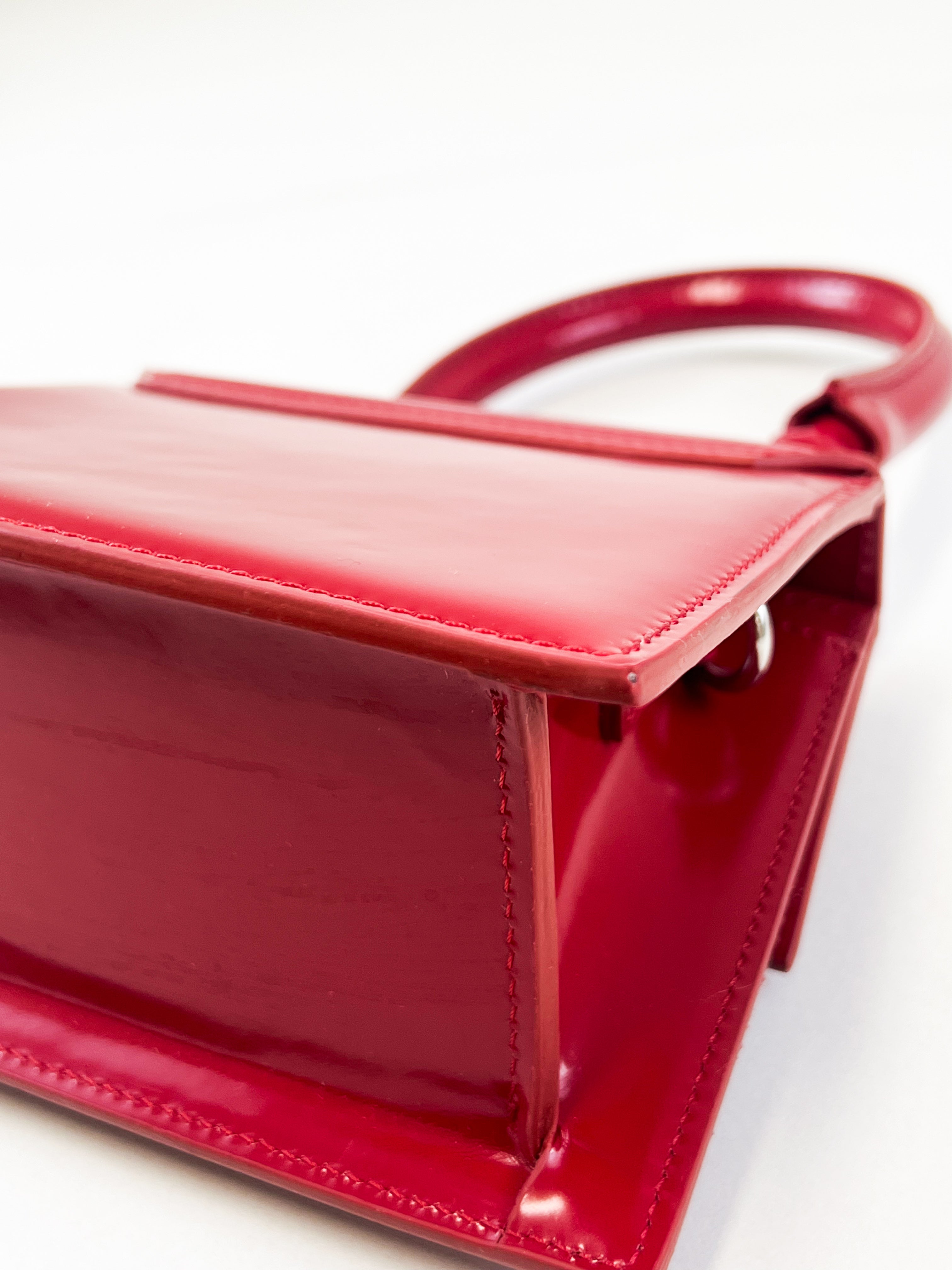 Jacquemus Red Le Chiquito Moyen Buckle Leather Bag