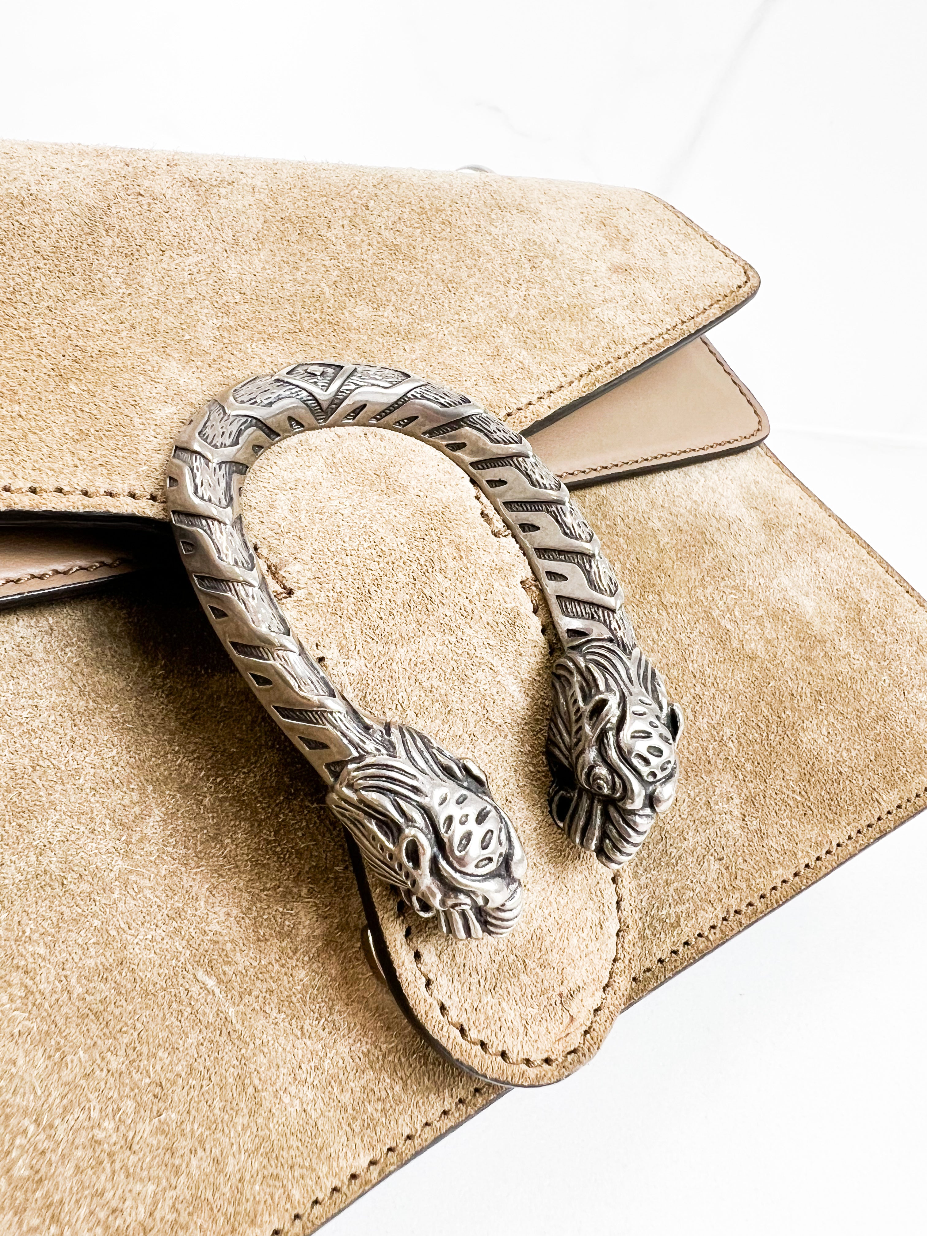 Gucci Beige Medium Suede Dionysus