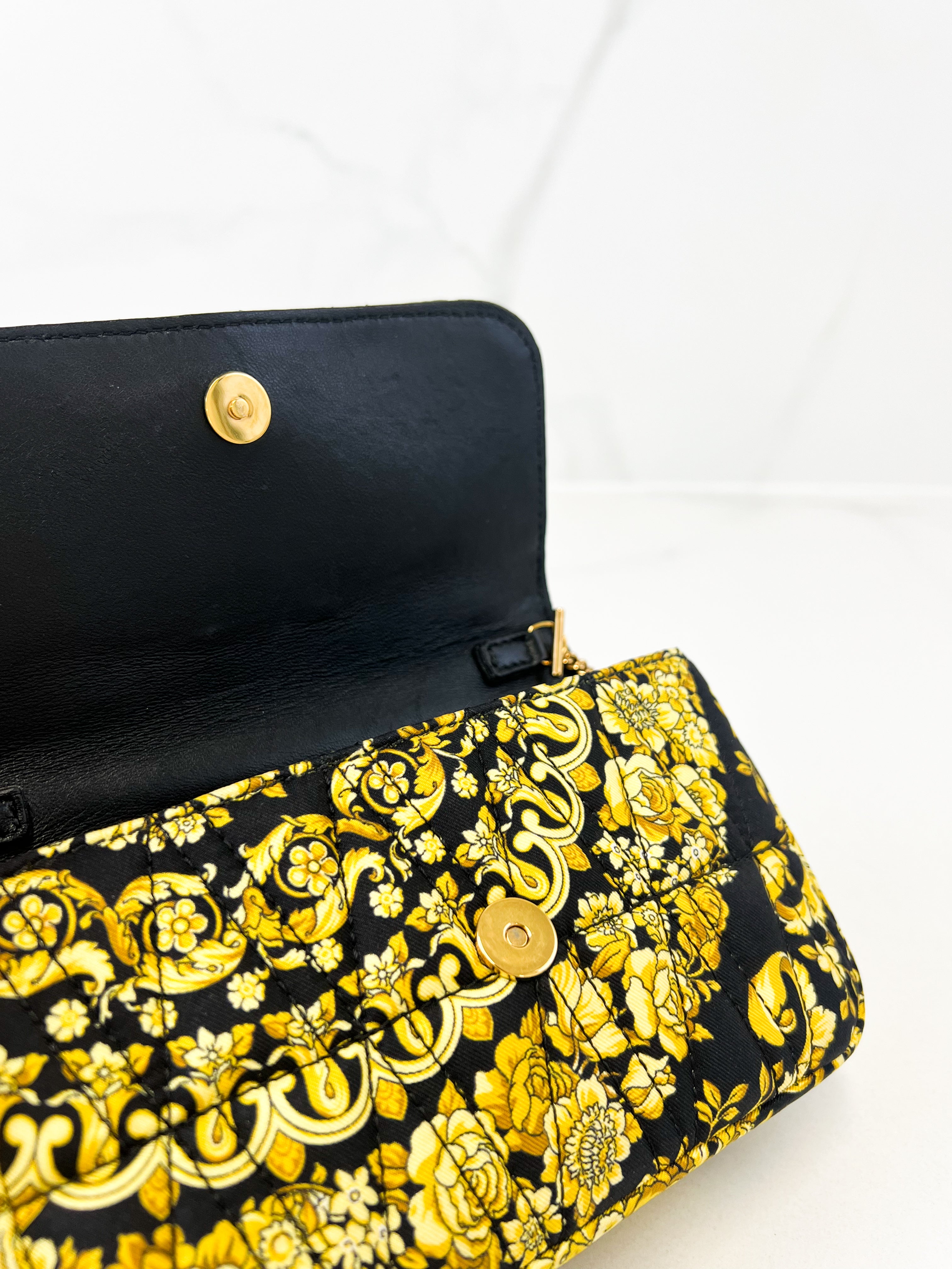 Versace Virtus Print Mini Crossbody with GHW