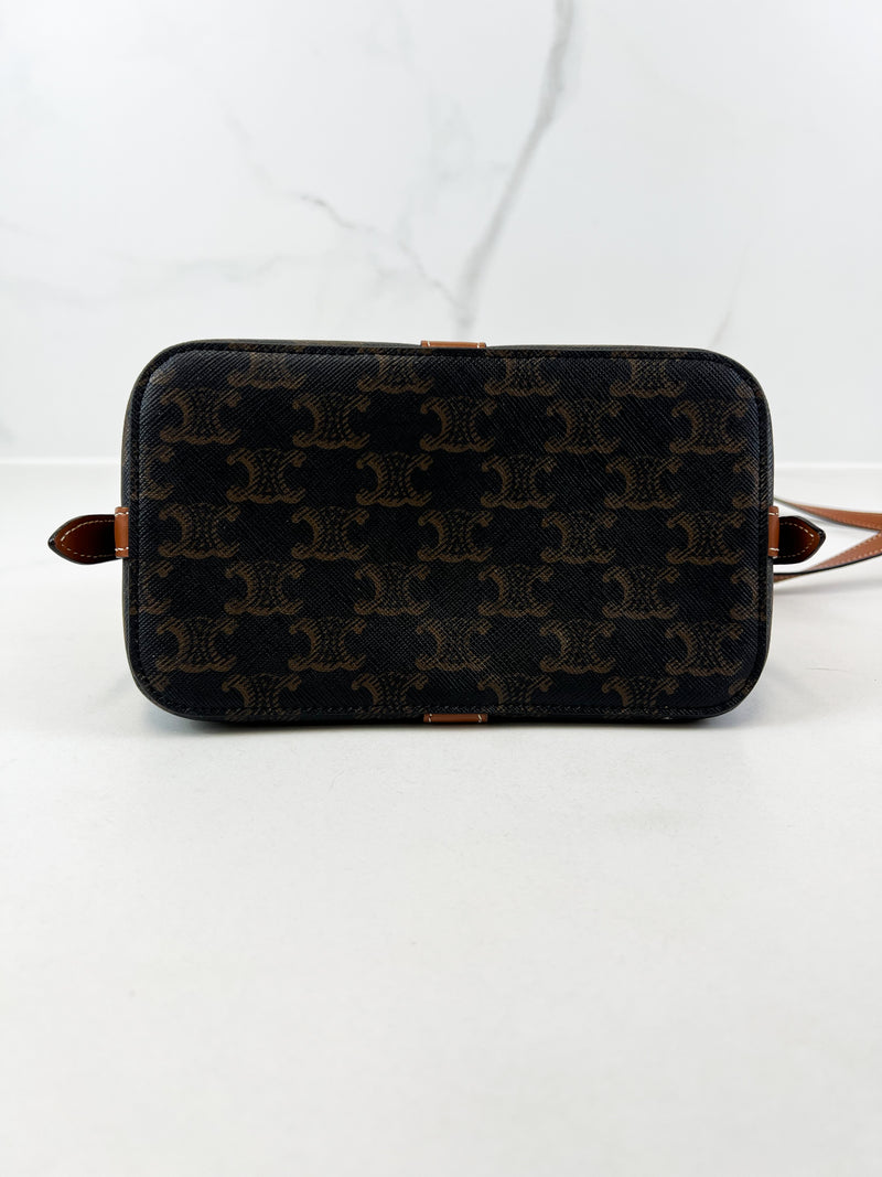 Celine Small Teen Cabas Canvas & Leather Shoulder Bag