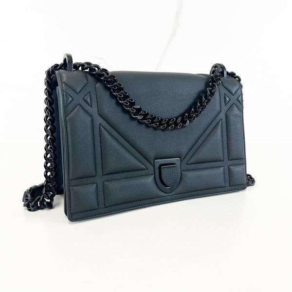 Christian Dior Black Medium Ultramatte Diorama Shoulder Bag