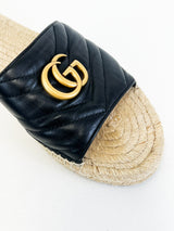 Gucci Women's GG Marmont Canvas Espadrille Sandal Size 40