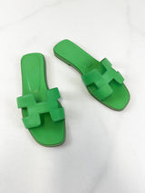 Hermes Oran Sandal Vert Pomme Size 37