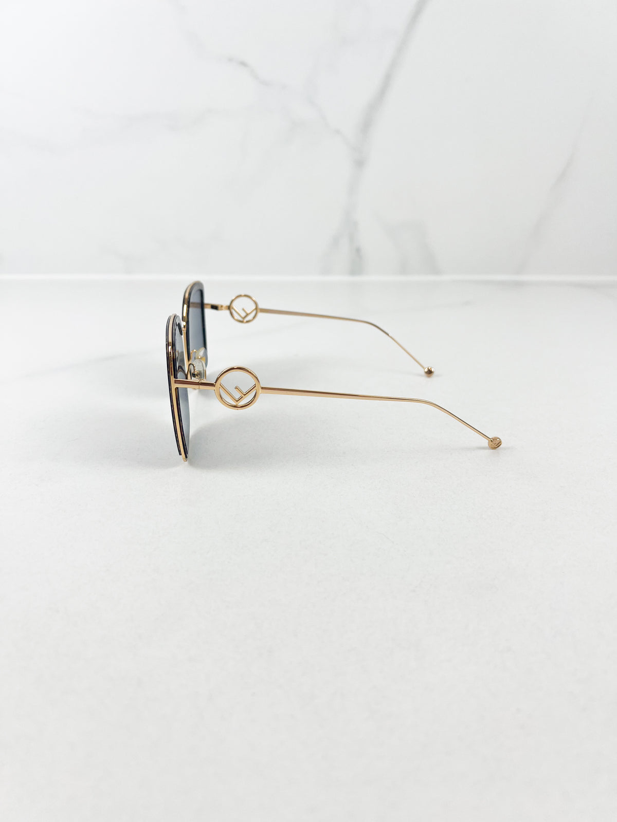 Fendi F Logo Sunglasses with Tortoise Frame