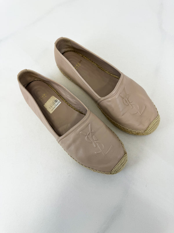 Saint Laurent Beige Monogram Espadrille Size 37