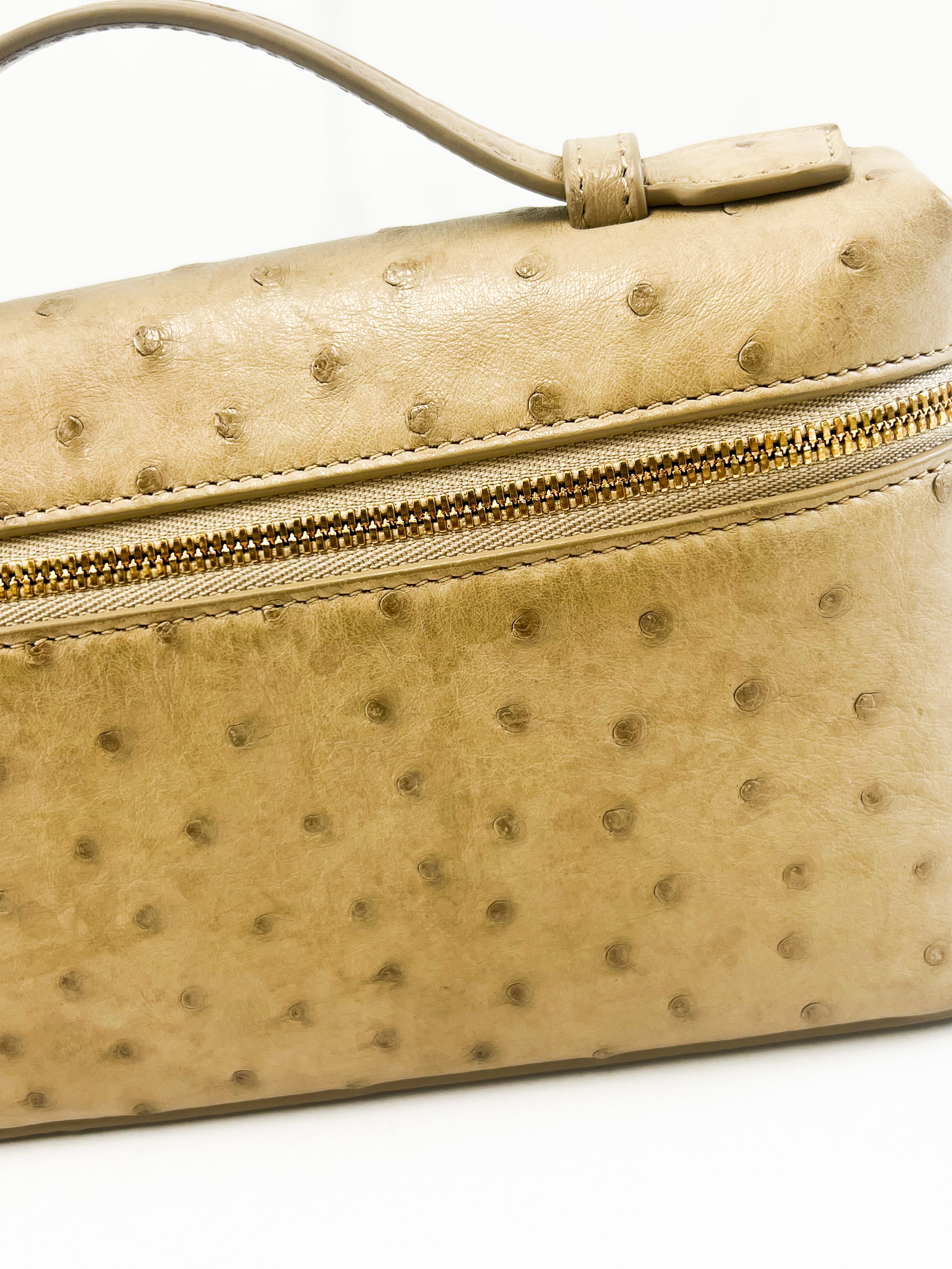 Loro Piana Extra Pocket L19 Ostrich Leather in Orix/Sun Gold