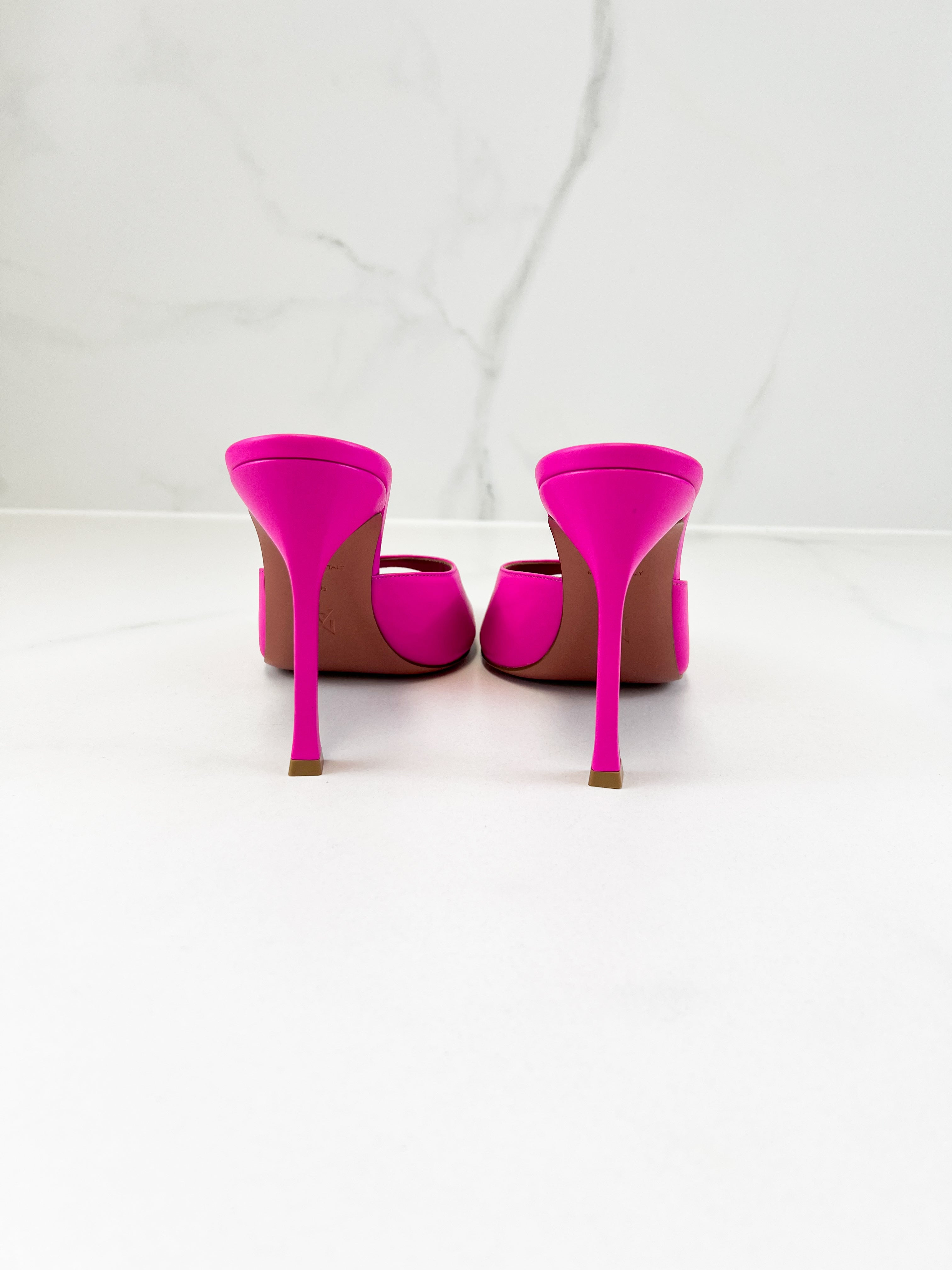 Amina Muaddi Alexa Leather Mule 105mm Size 40.5