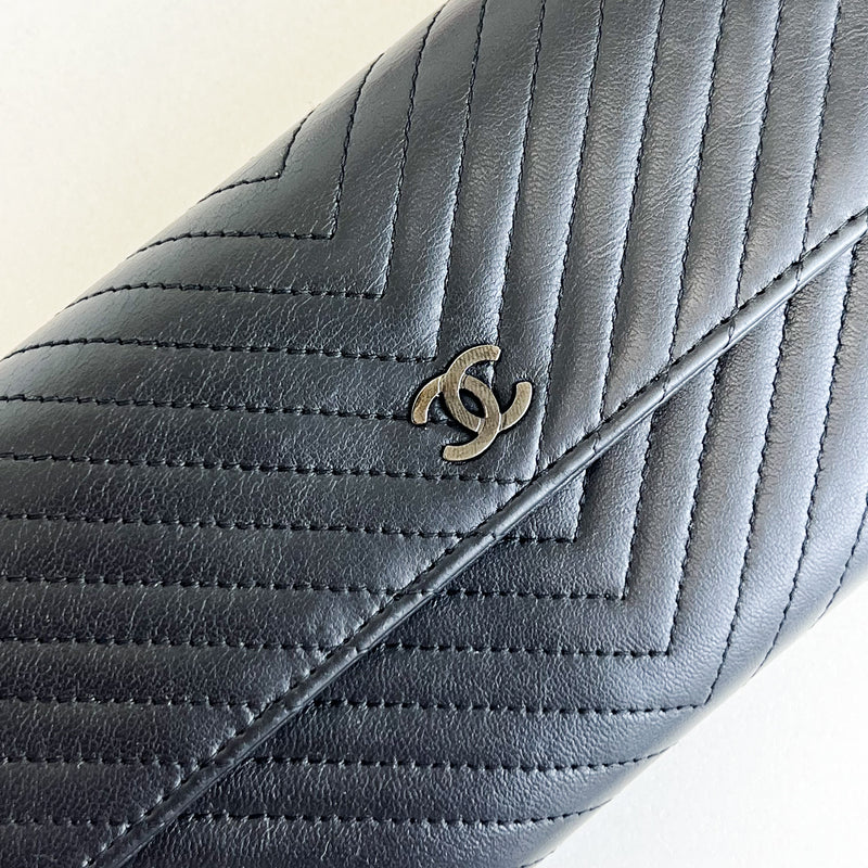 Chanel Chevron Black Wallet