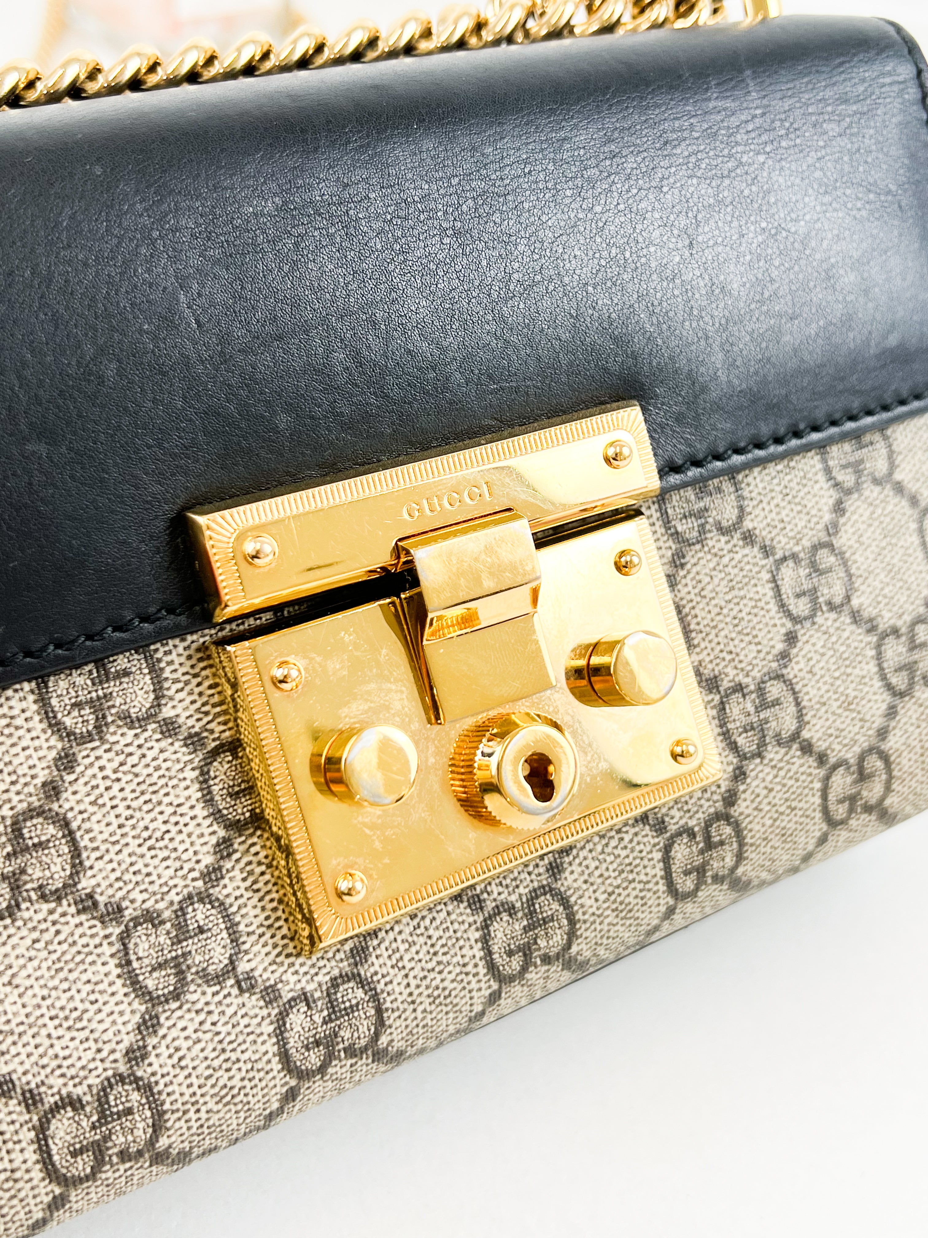 Gucci GG Supreme Small Padlock Shoulder Bag