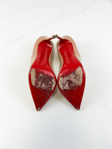 Christian Louboutin Beige Pigalle Follies 100 Patent Size 37.5