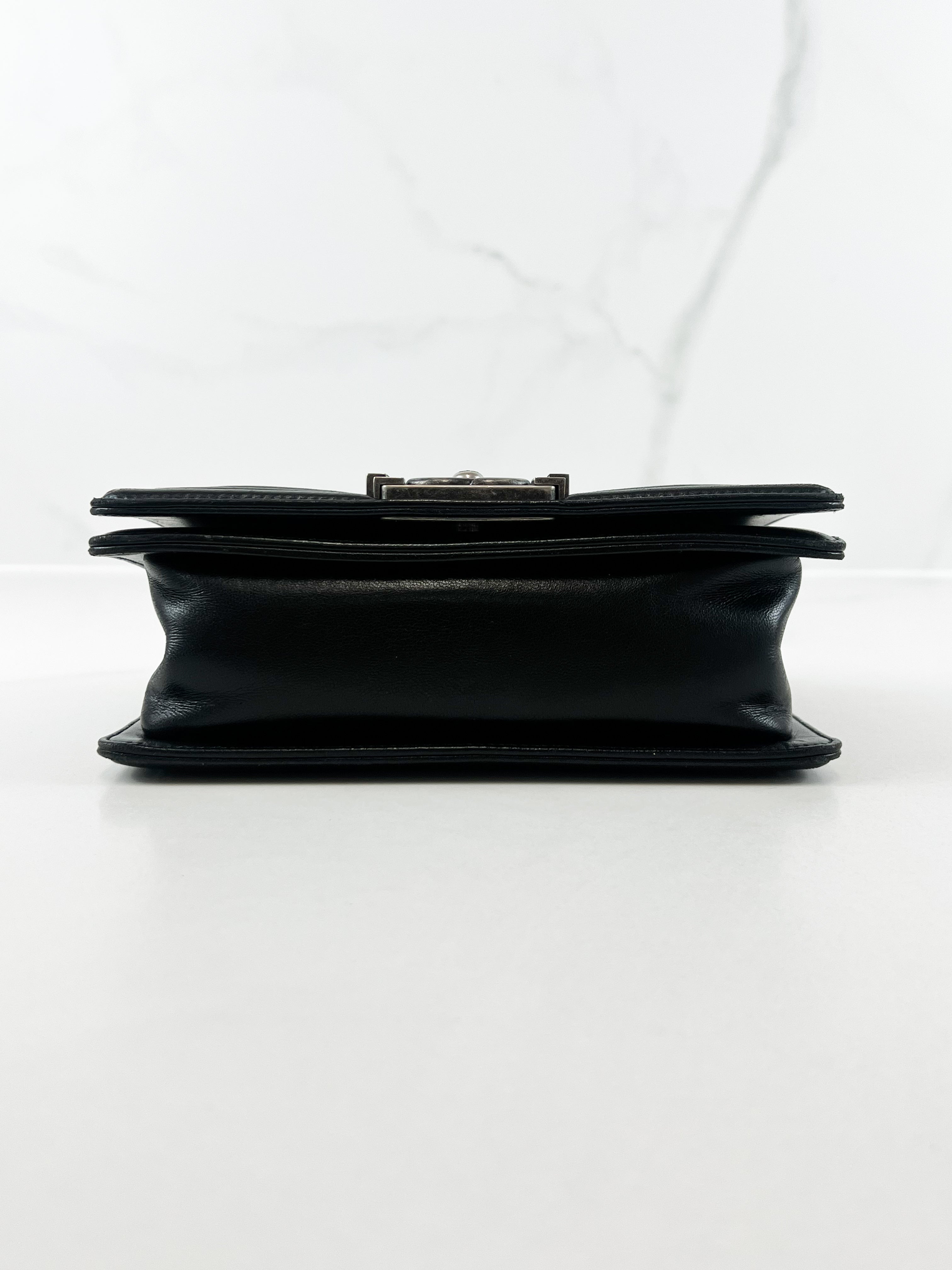 Chanel Small Lambskin Boy Bag with Ruthenium Hardware