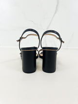 Gucci GG Marmont Leather Mid Heel Sandal 75mm Size 40