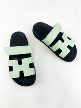 Hermes Chypre Sandals Vert Jade Epsom Size 35