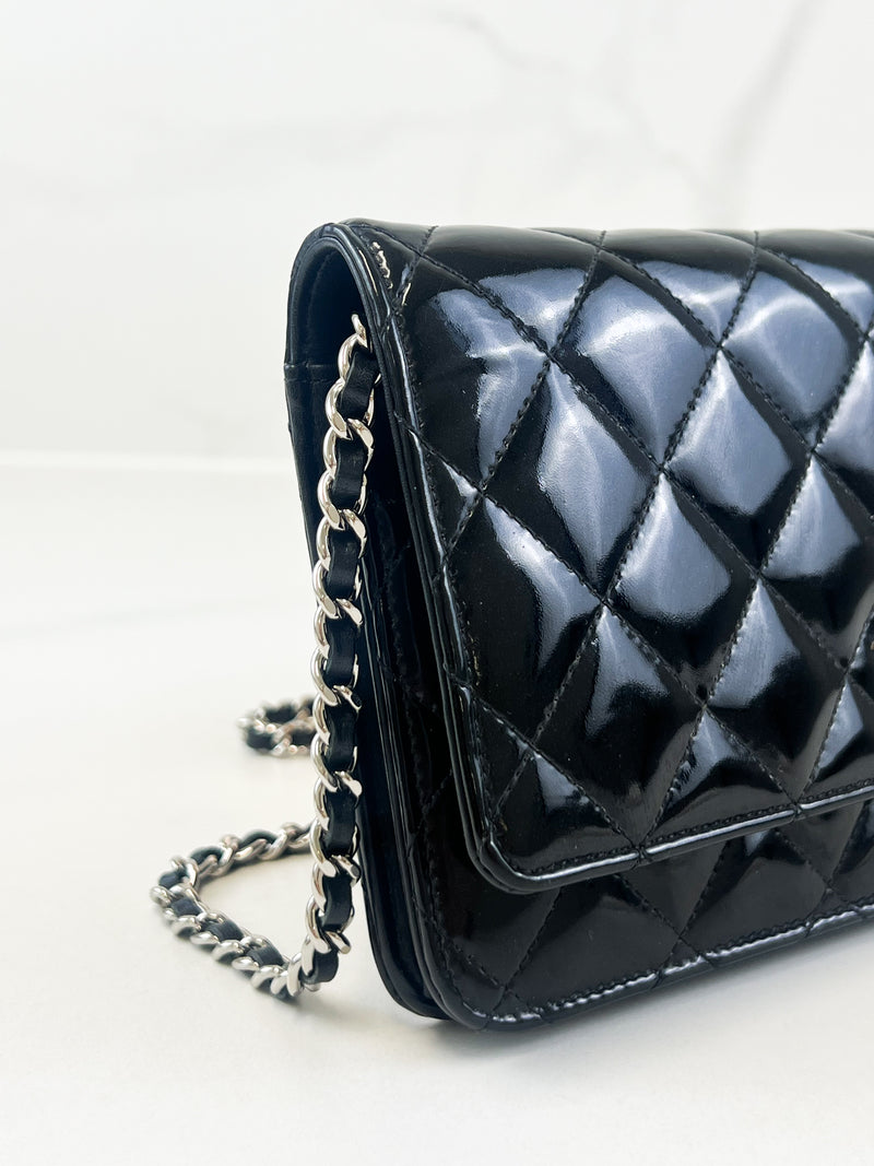 Chanel Patent Black CC WOC with SHW