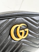 Gucci Black GG Small Marmont Shoulder Bag