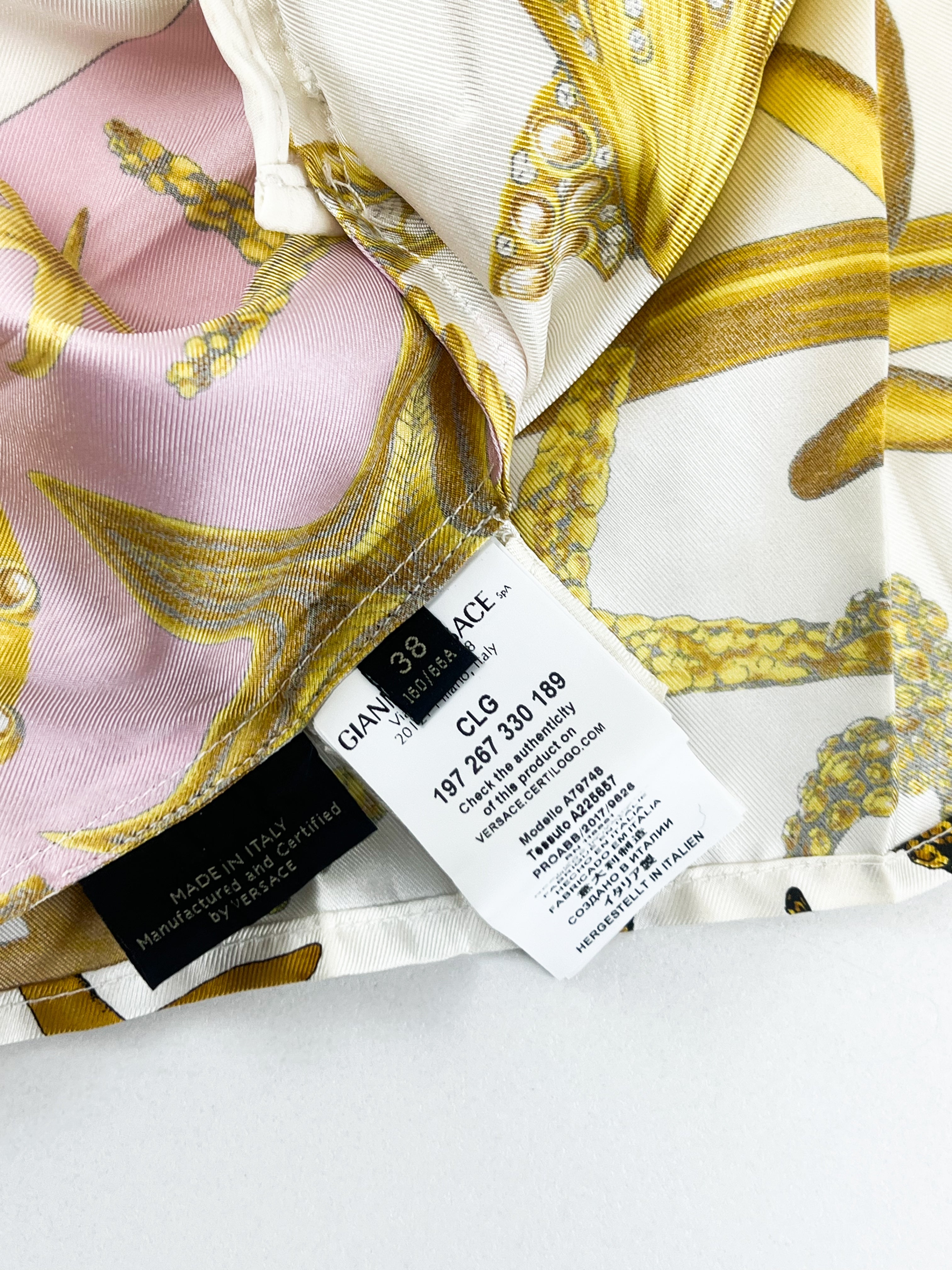 Versace Pleated Printed Silk Twill Mini Skirt & Bustier Set