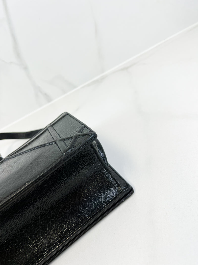 Christian Dior Medium Black Leather Diorama Shoulder Bag