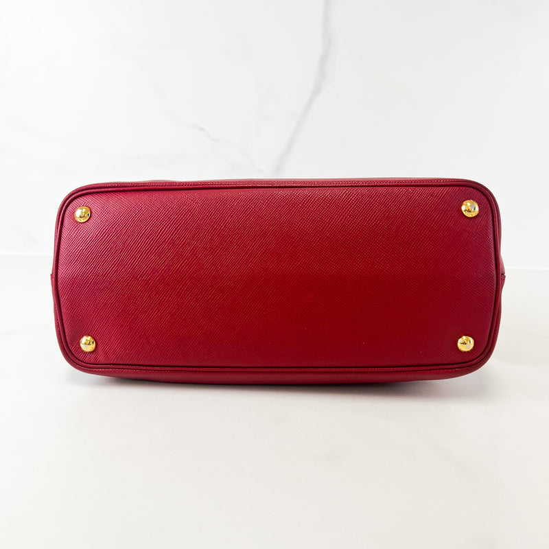 Prada Red Saffiano Leather Double Bag Shopluxe Consignment