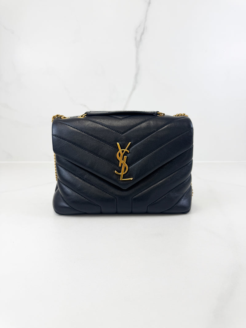 Saint Laurent Black Small Lou with GHW