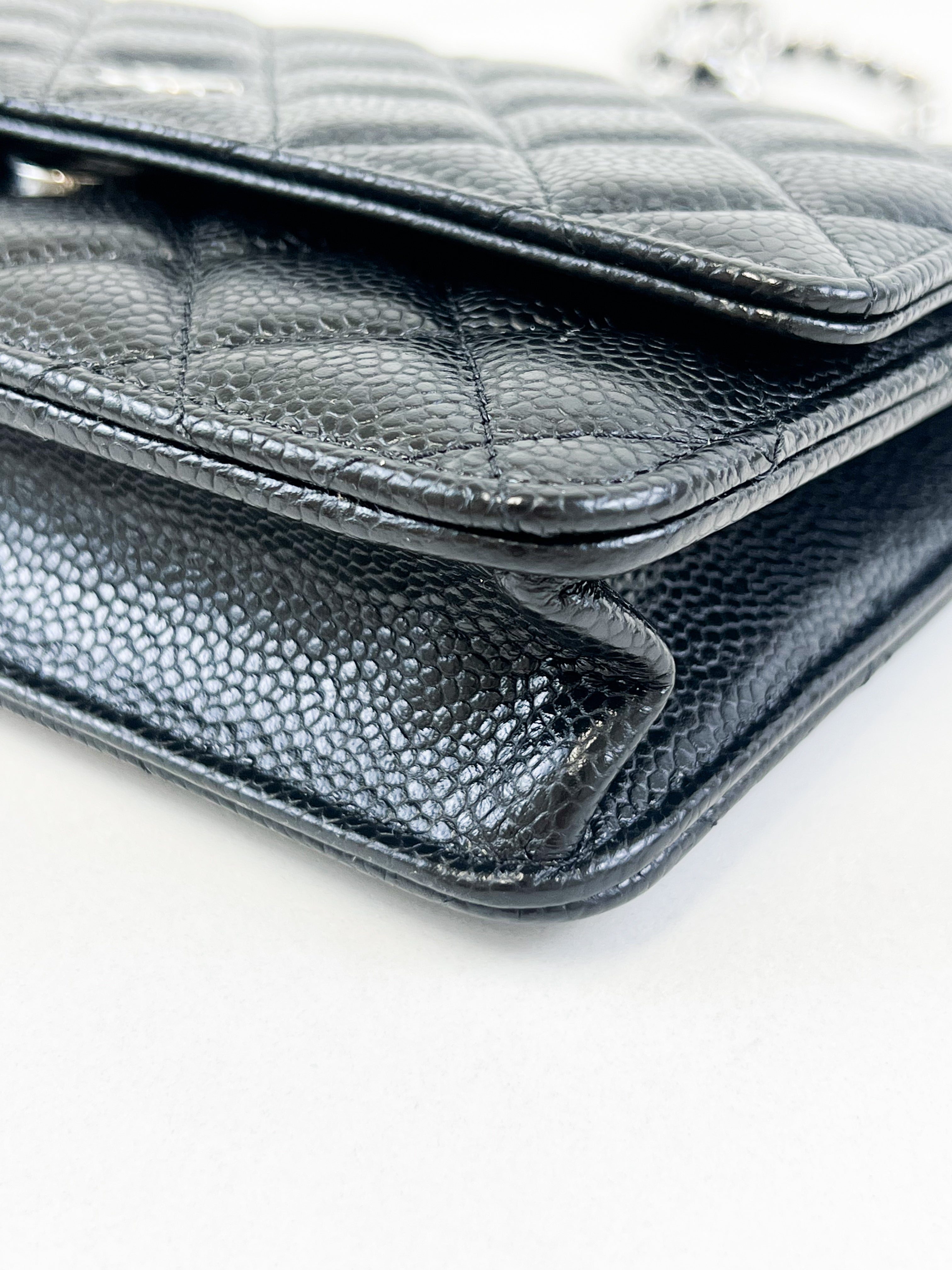 Chanel Black Classic Caviar CC WOC with SHW